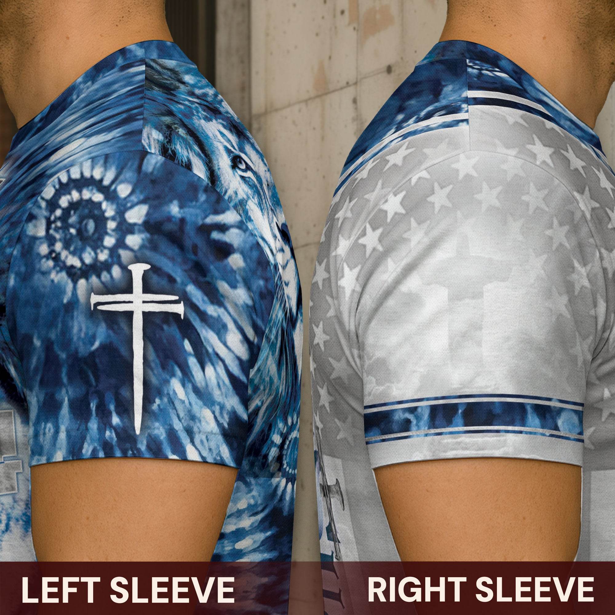 One Nation Under God Blue Lion Cross Christian T-Shirt - Rust Field Wear