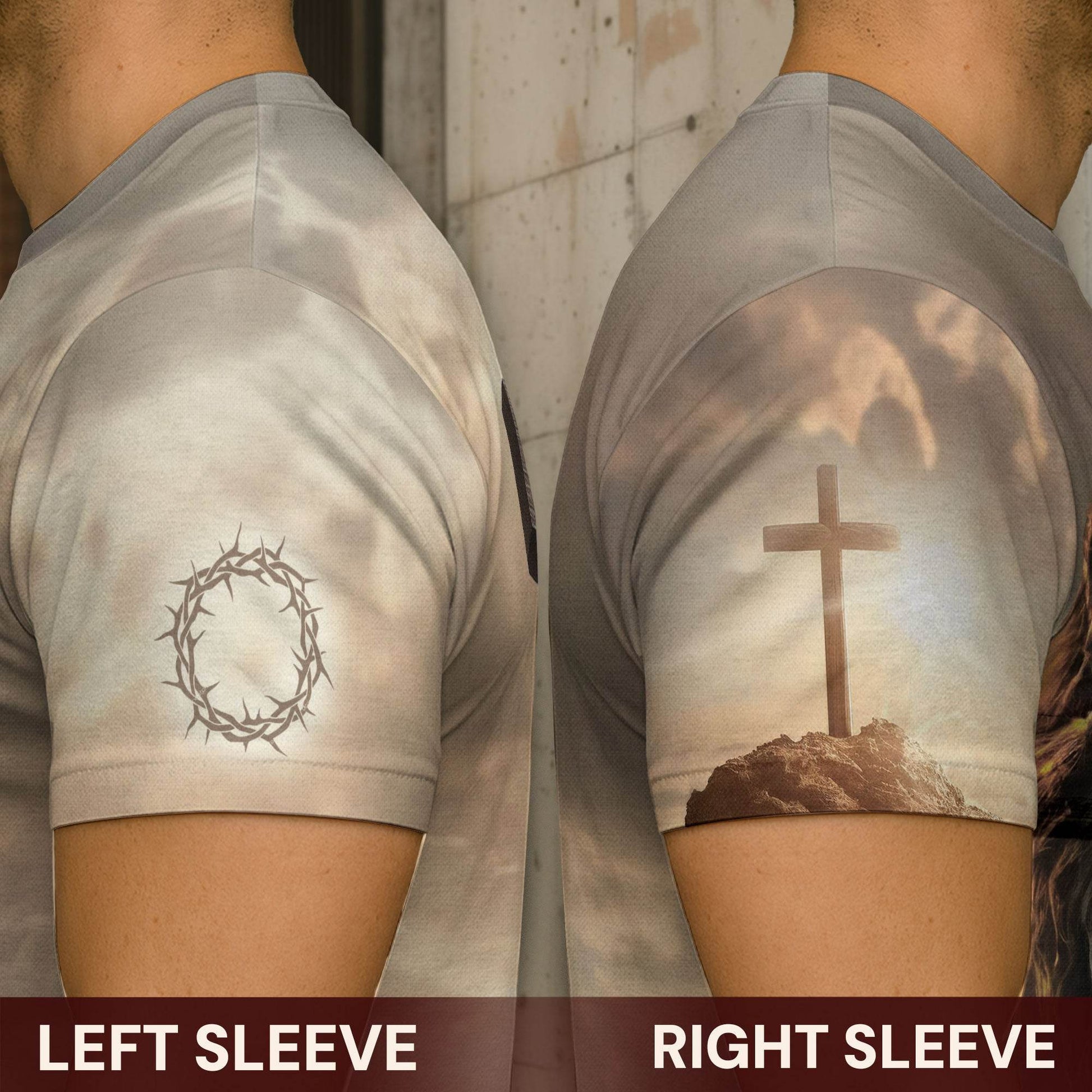 One Nation Under God Sunrise Lion Cross Christian T-Shirt - Rust Field Wear
