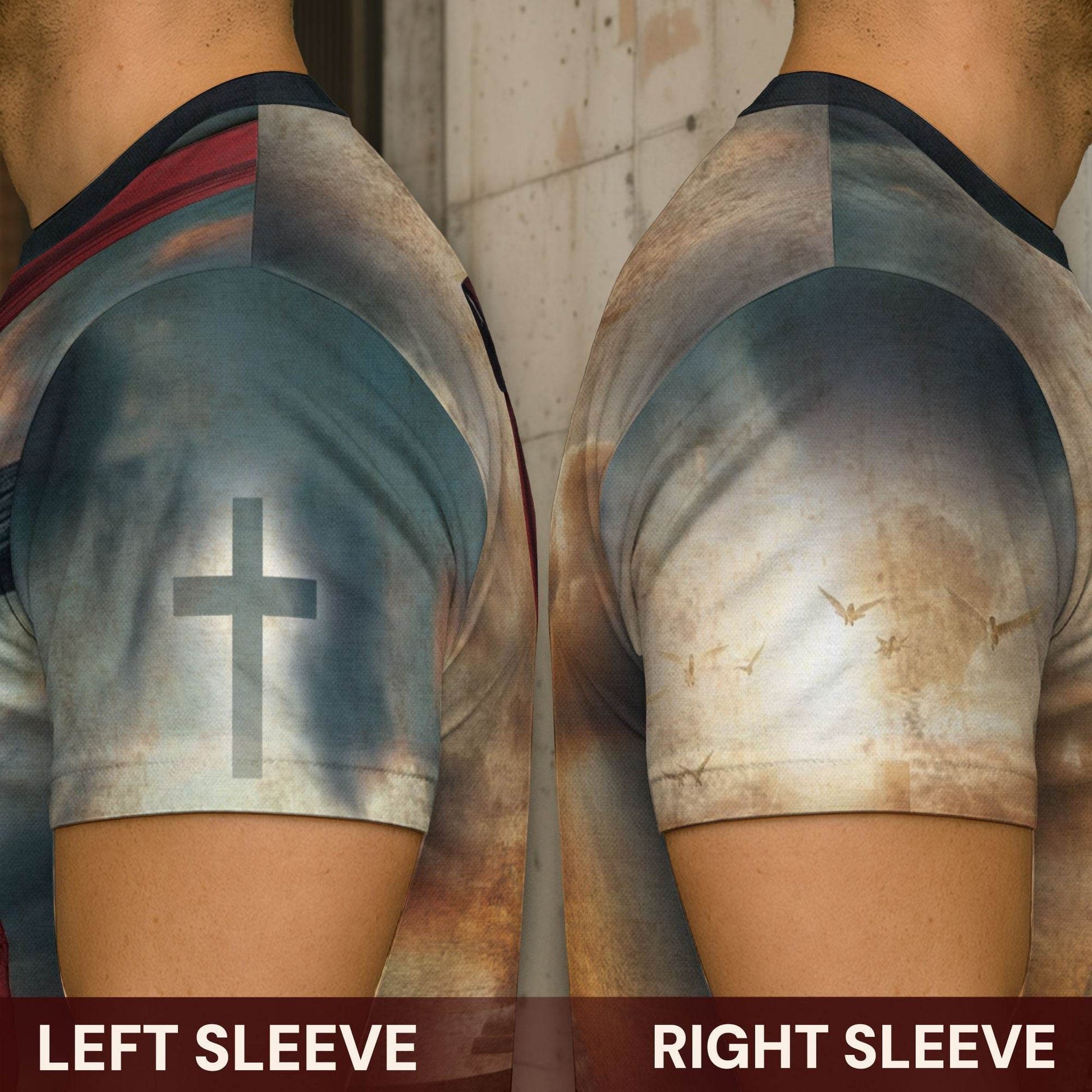 YHWH Lion & Cross Stairway to Heaven Christian T-Shirt - Rust Field Wear