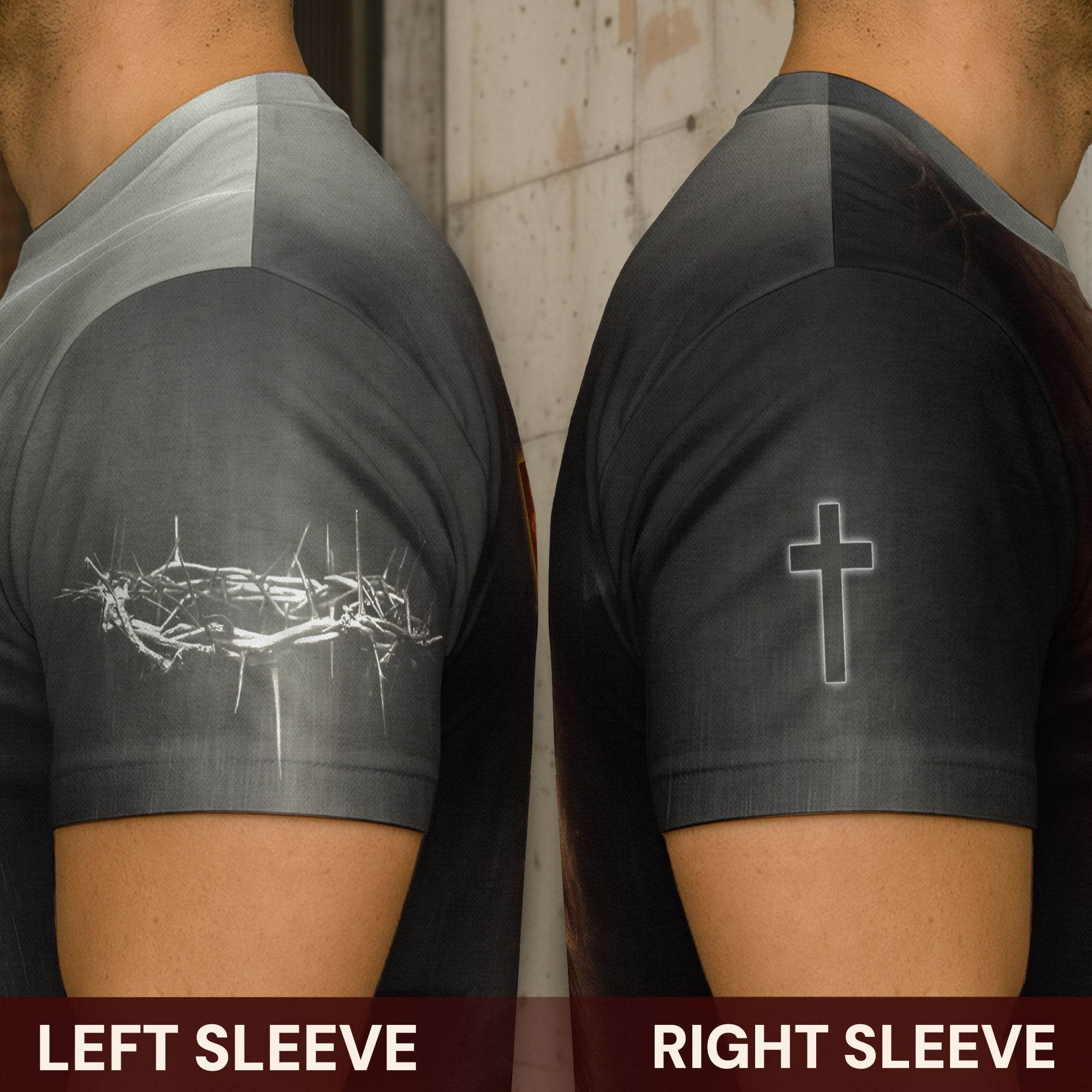 Trust In The Lord Knight & Lion Christian Cross T-Shirt - Rust Field Wear