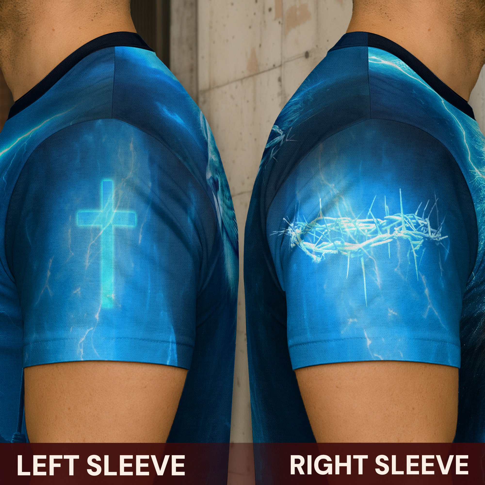 Jesus Is King Lightning Lion Cross Christian T-Shirt