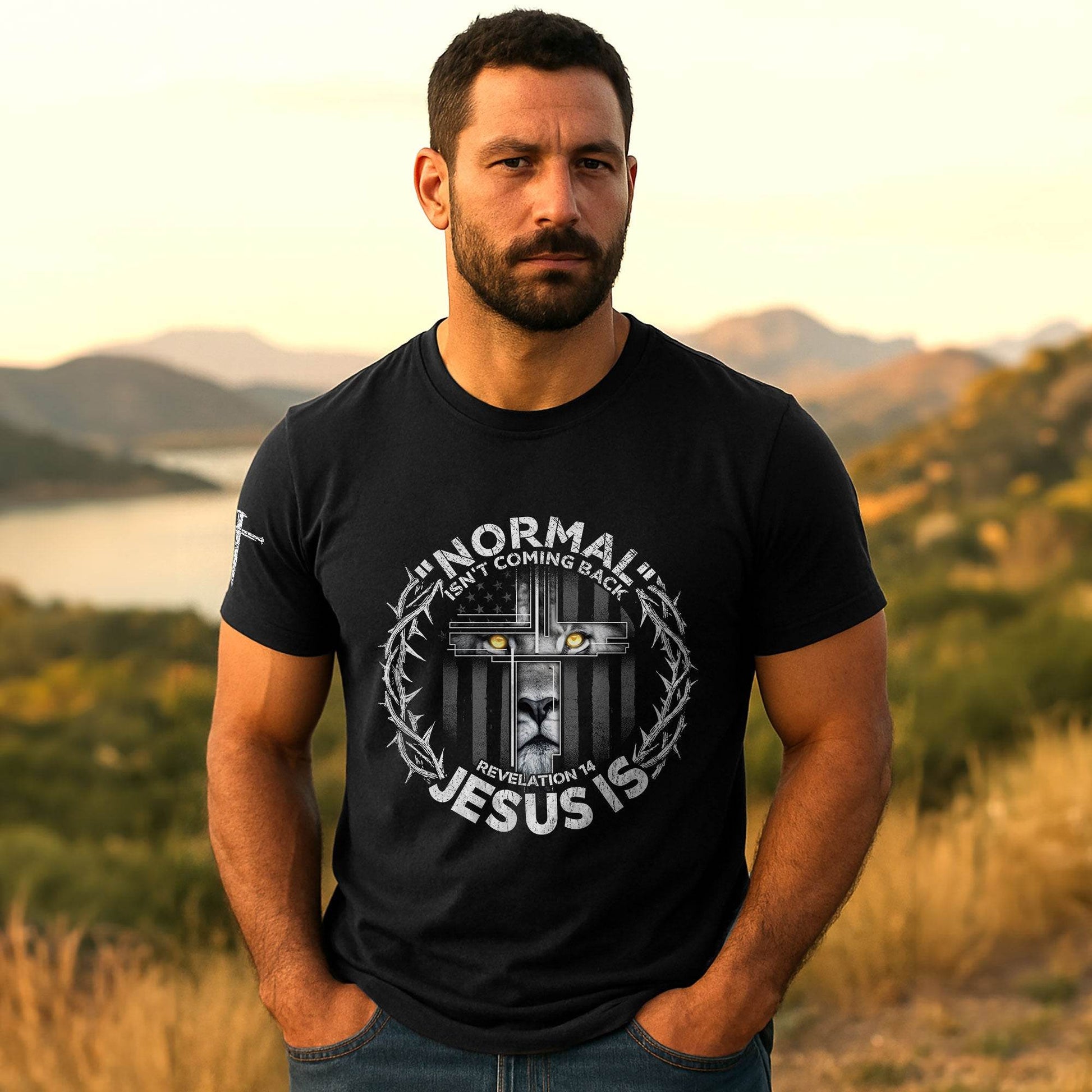 Normal Isn’t Coming Back Jesus Is Lion Cross T-Shirt - Rust Field Wear