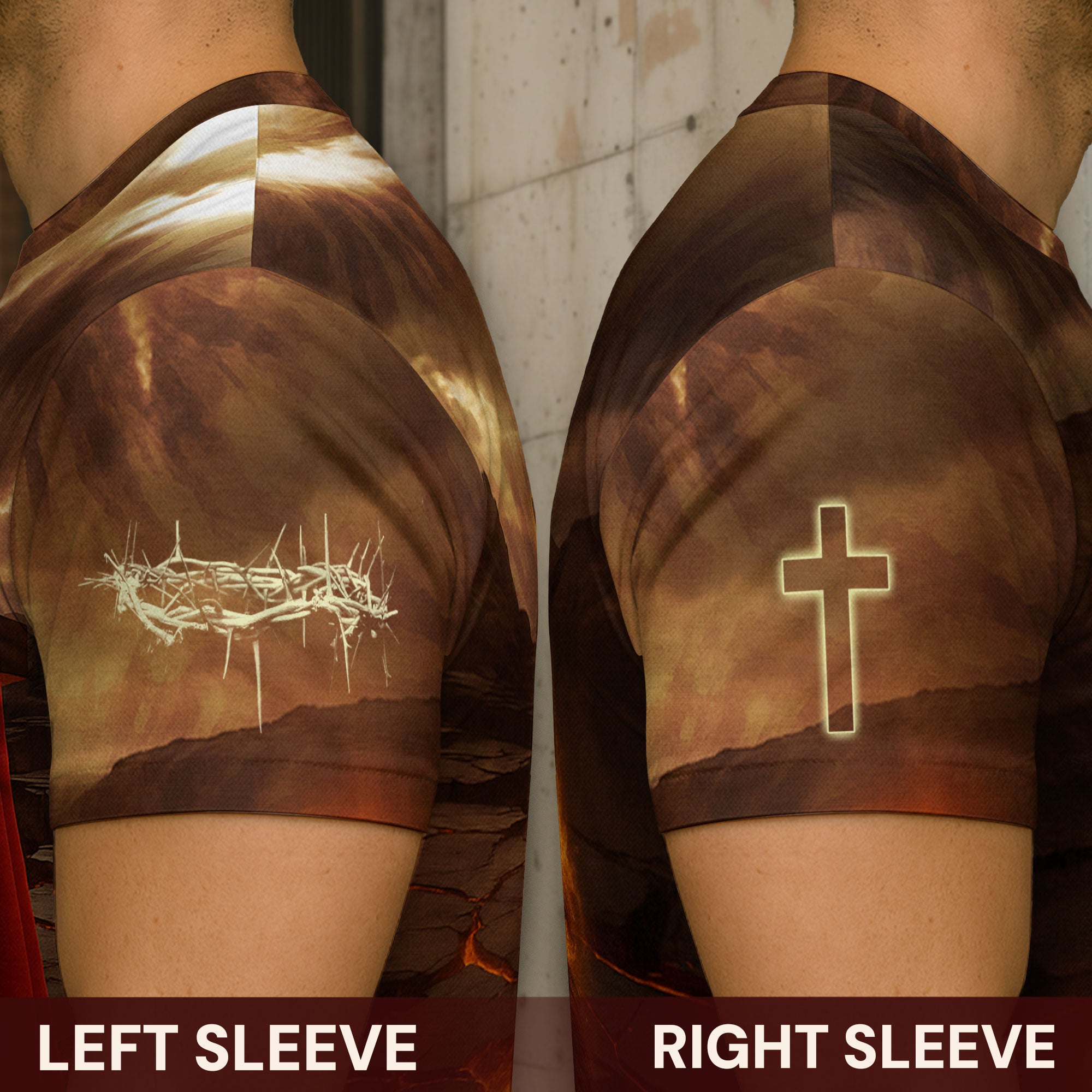 Faith Over Fear Lion & Cross in Flames Christian T-Shirt