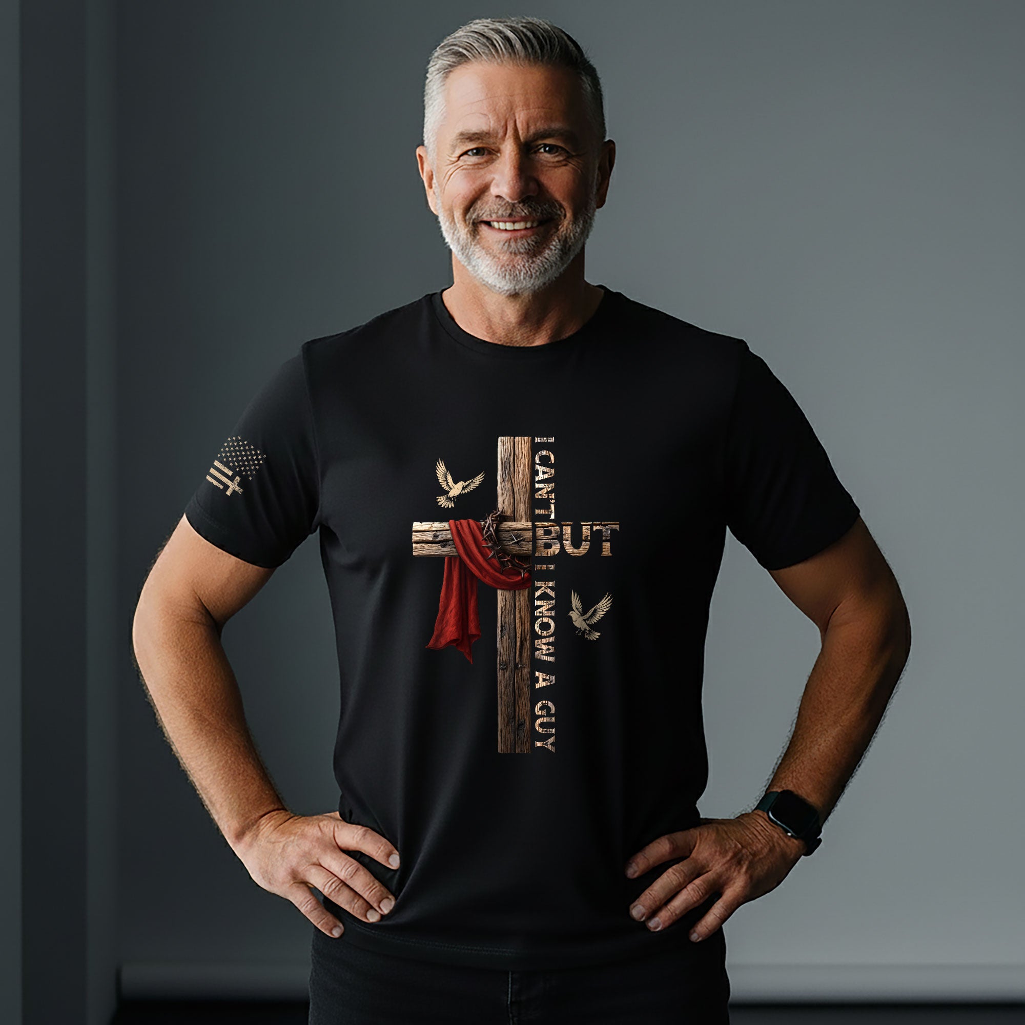 I Can’t But I Know A Guy Cross With Red Cloth & Doves T-Shirt