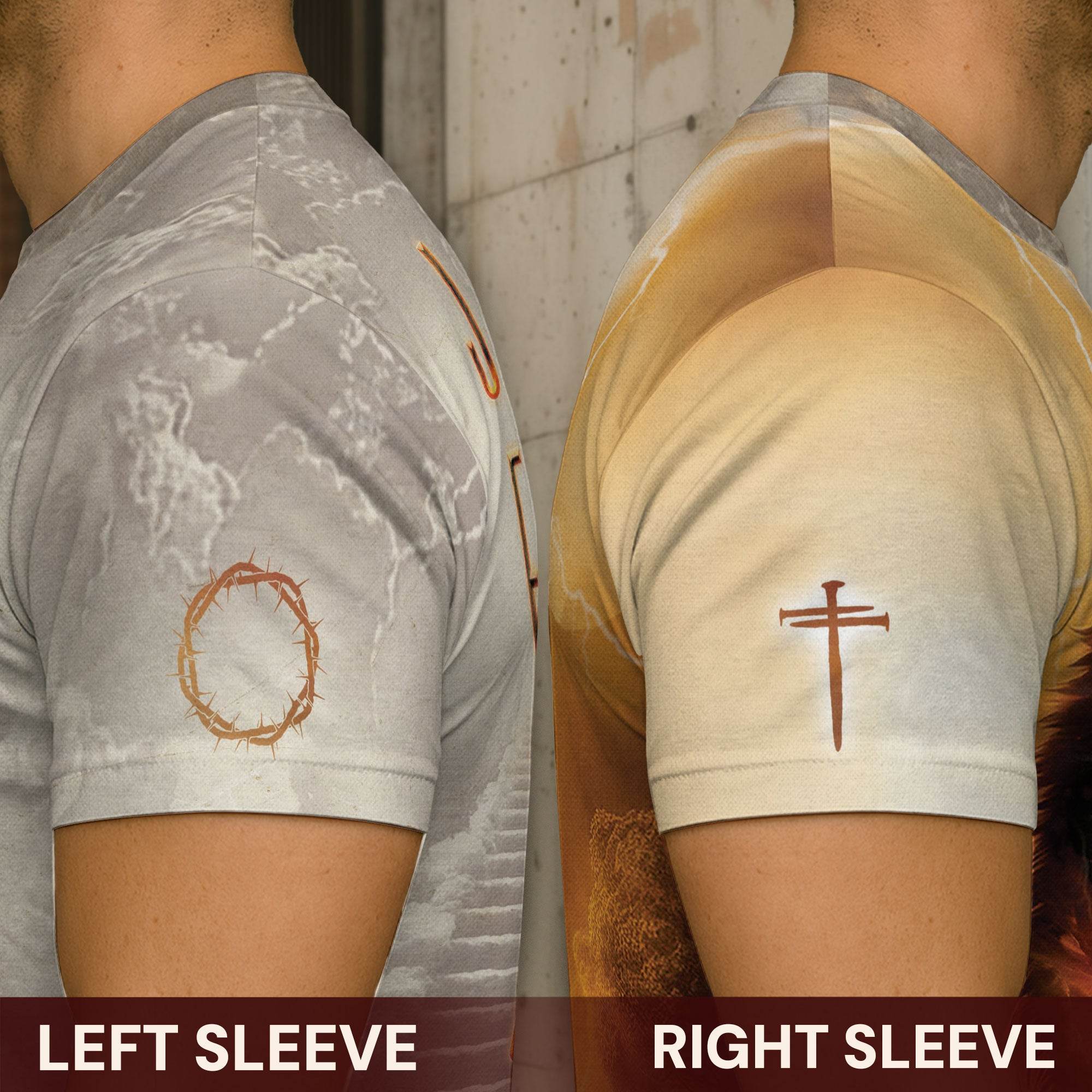 I Can Do All Things Through Christ Lightning Cross & Lion T-Shirt - Rust Field Wear
