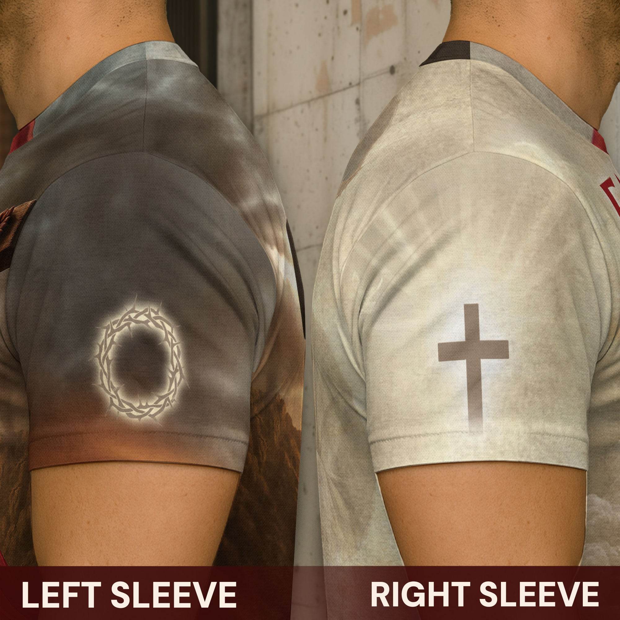 Faith Over Fear Jesus Lion & Cross Christian T-Shirt - Rust Field Wear