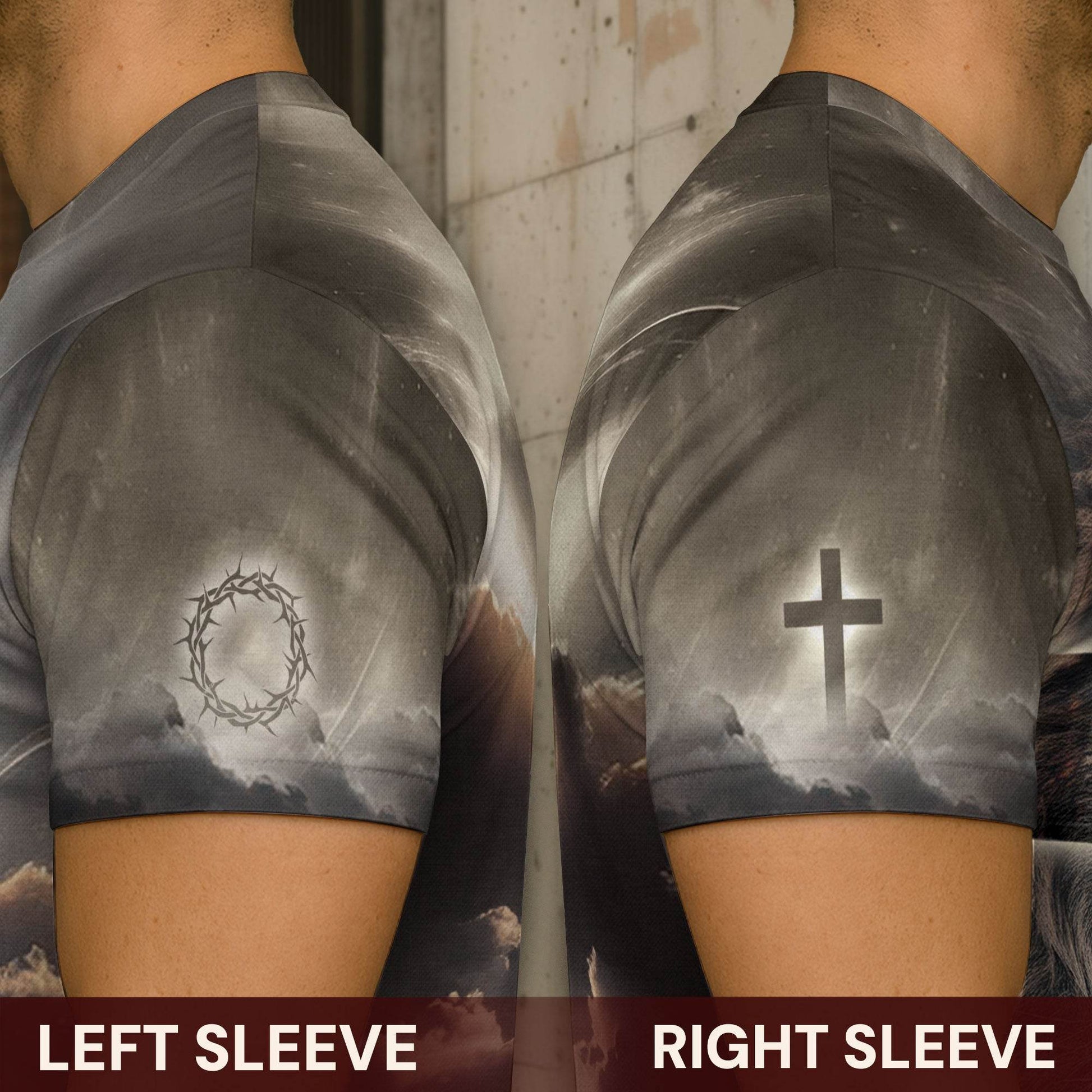 Faith Over Fear Lion Cross & Lamb Christian T-Shirt - Rust Field Wear