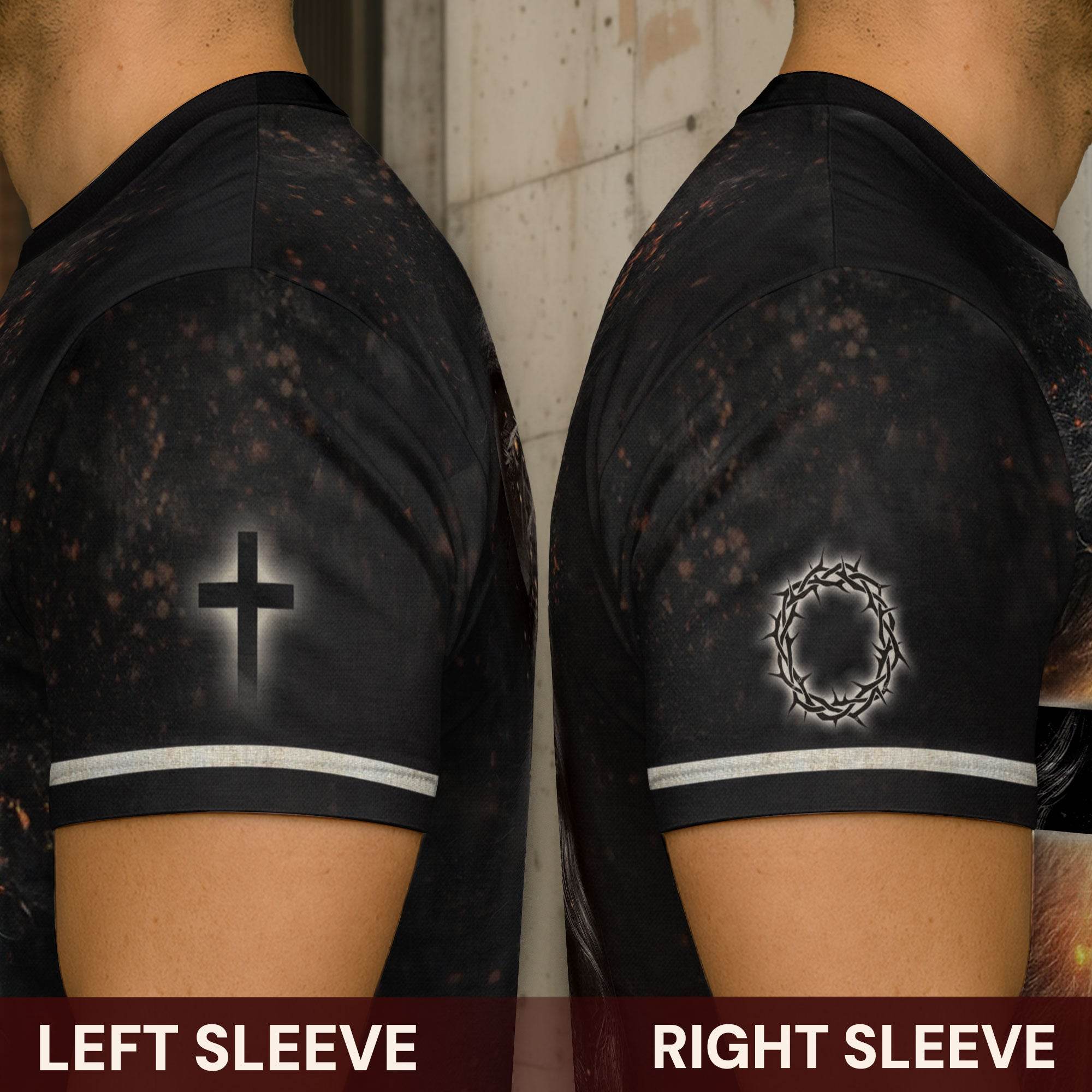 Roaring Lion & Cross Faith Over Fear Christian T-Shirt - Rust Field Wear