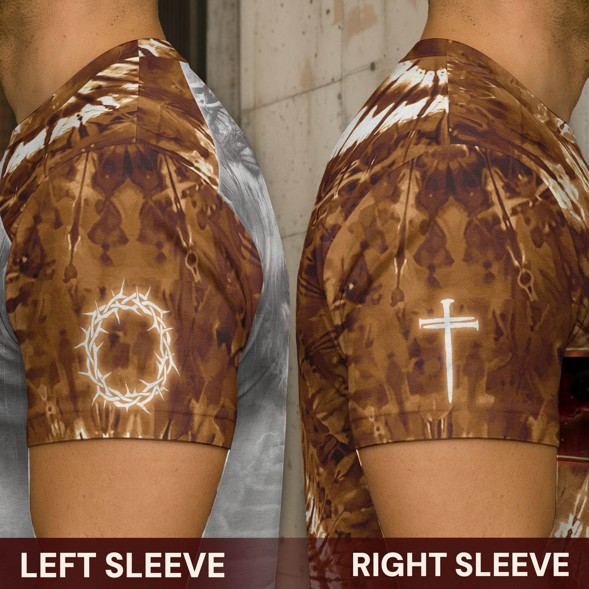 Faith Over Fear Lion & Jesus Cross Christian T-Shirt - Rust Field Wear