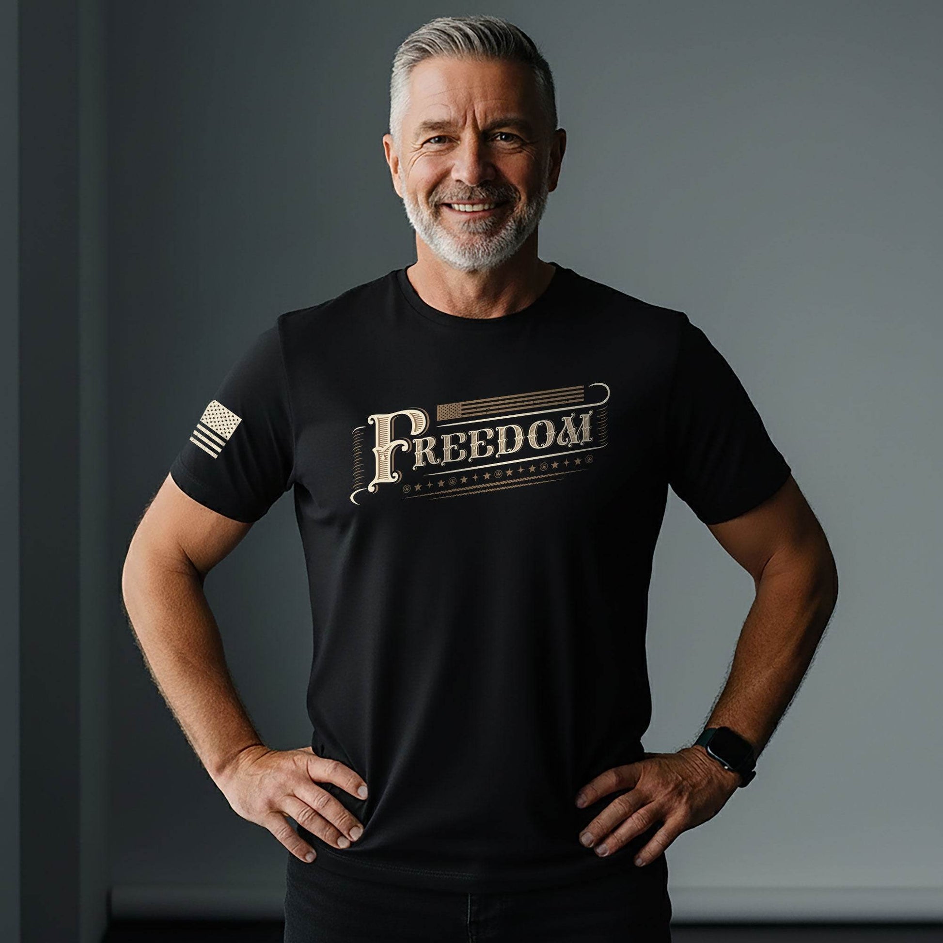 Vintage 'Freedom' Script T-Shirt - Rust Field Wear