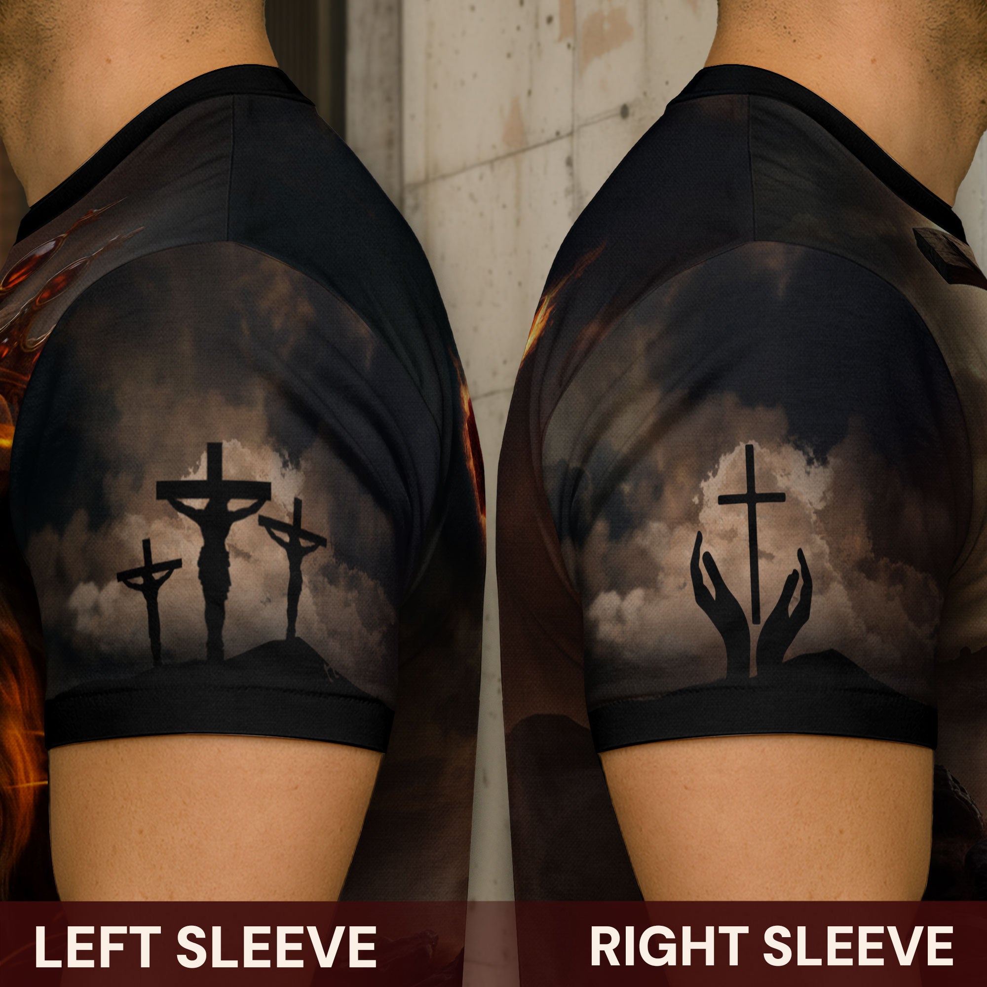 I Can Do All Things Through Christ Lion of Judah Cross Fire Christian T-Shirt