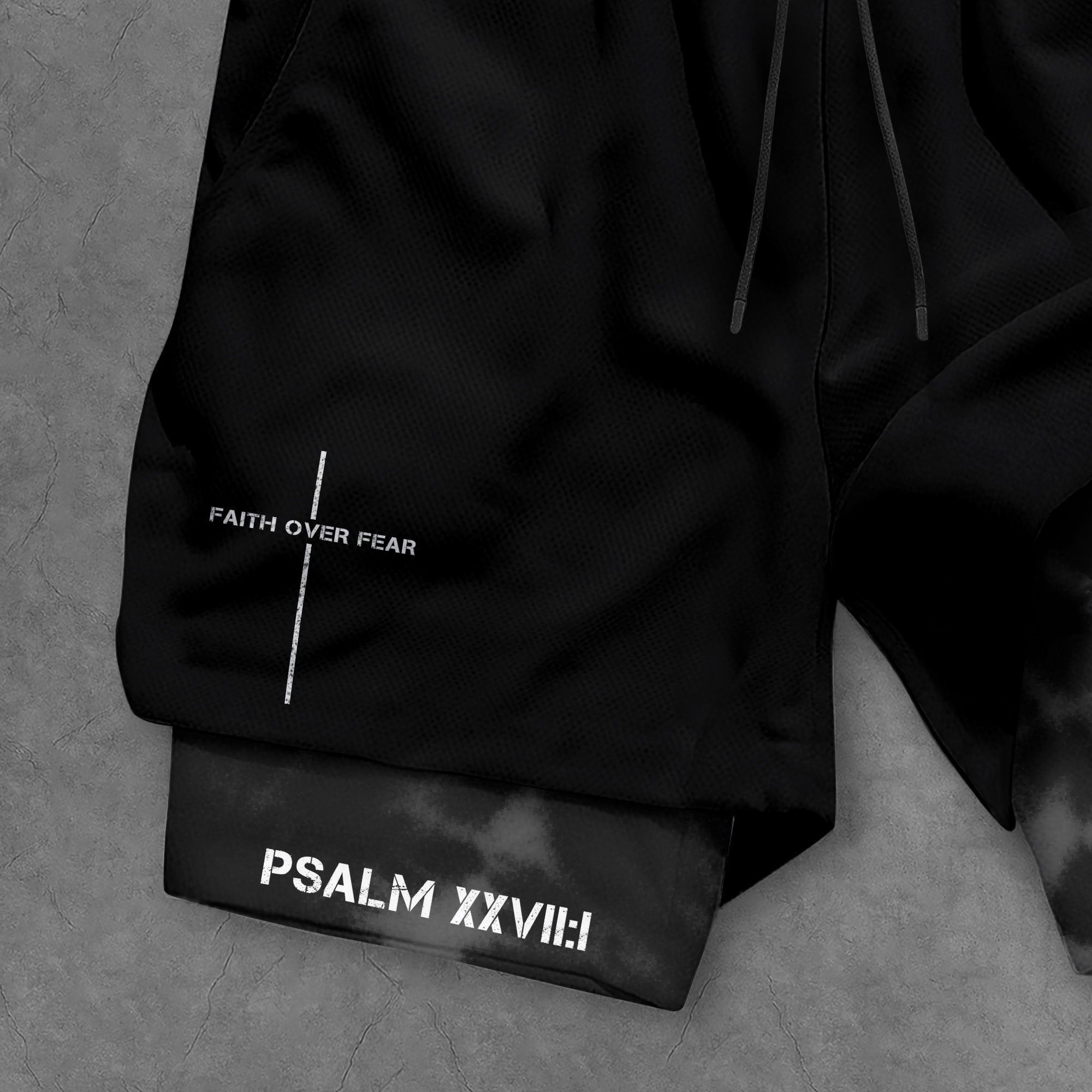 Psalm 27 1 Christian Gym Shorts Jesus on Cross Faith Over Fear