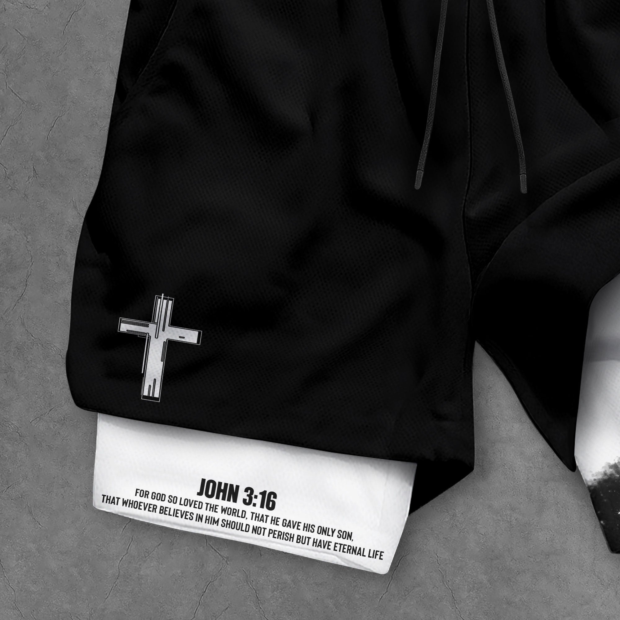 Jesus Cross Christian Shorts for Men John 3 16 Bible Verse