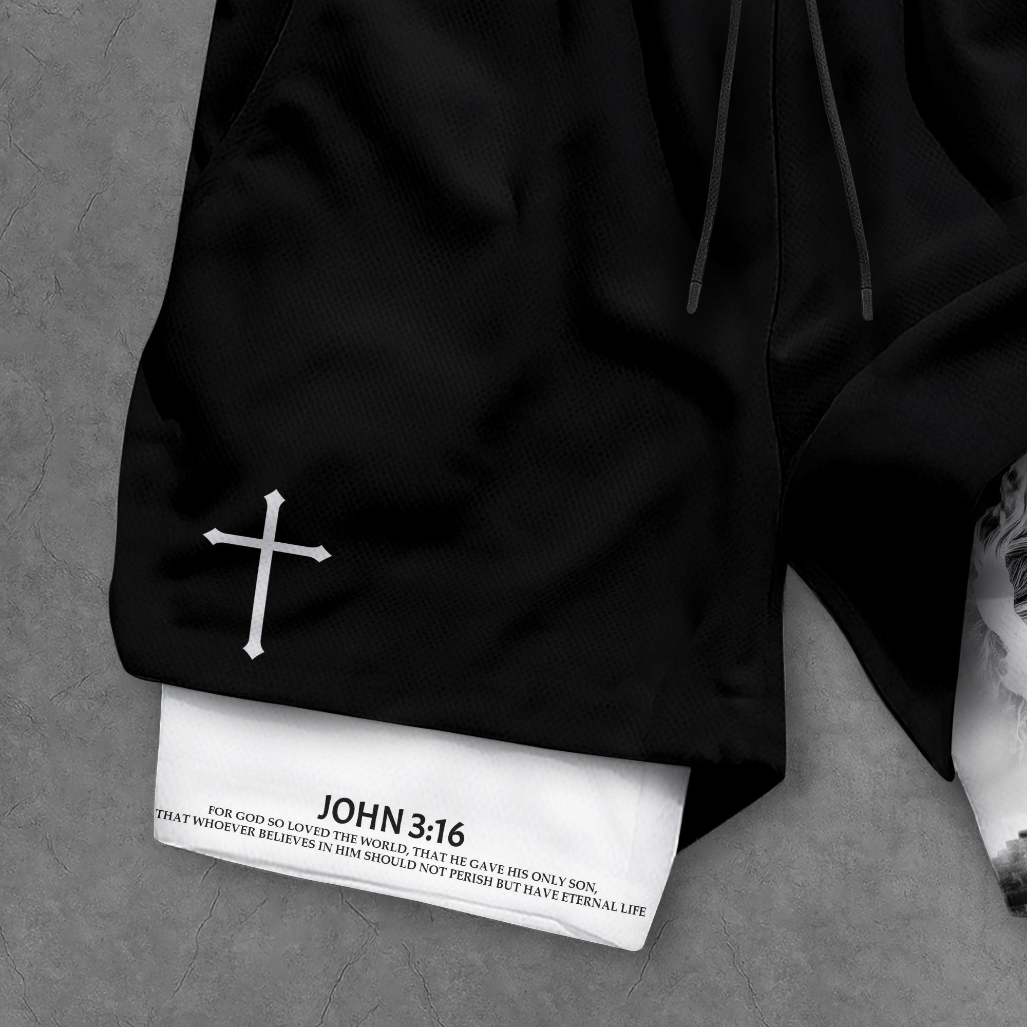 Lion of Judah Christian Shorts for Men Warrior Cross John 3 16