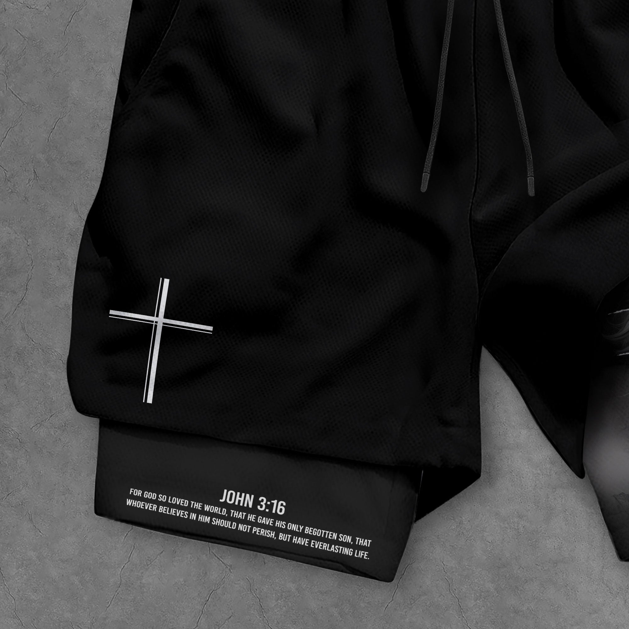 John 3:16 Christian Gym Shorts for Men with Liner Golden Eye Lion Design