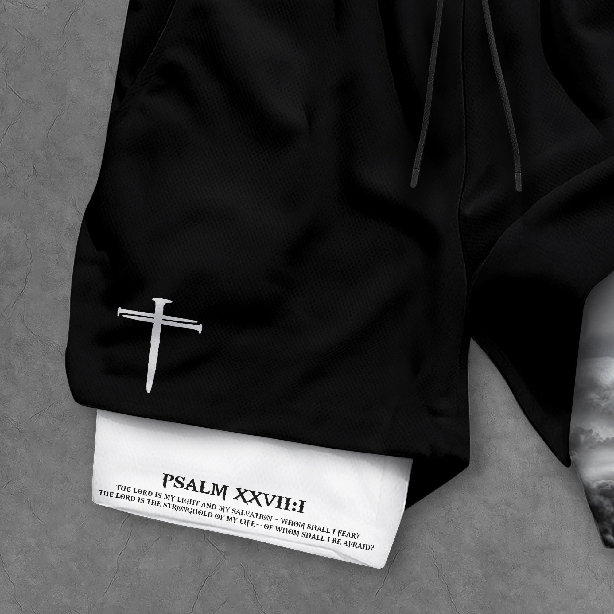 Faith Over Fear Psalm 27 1 Lion Cross Design Christian Gym Shorts