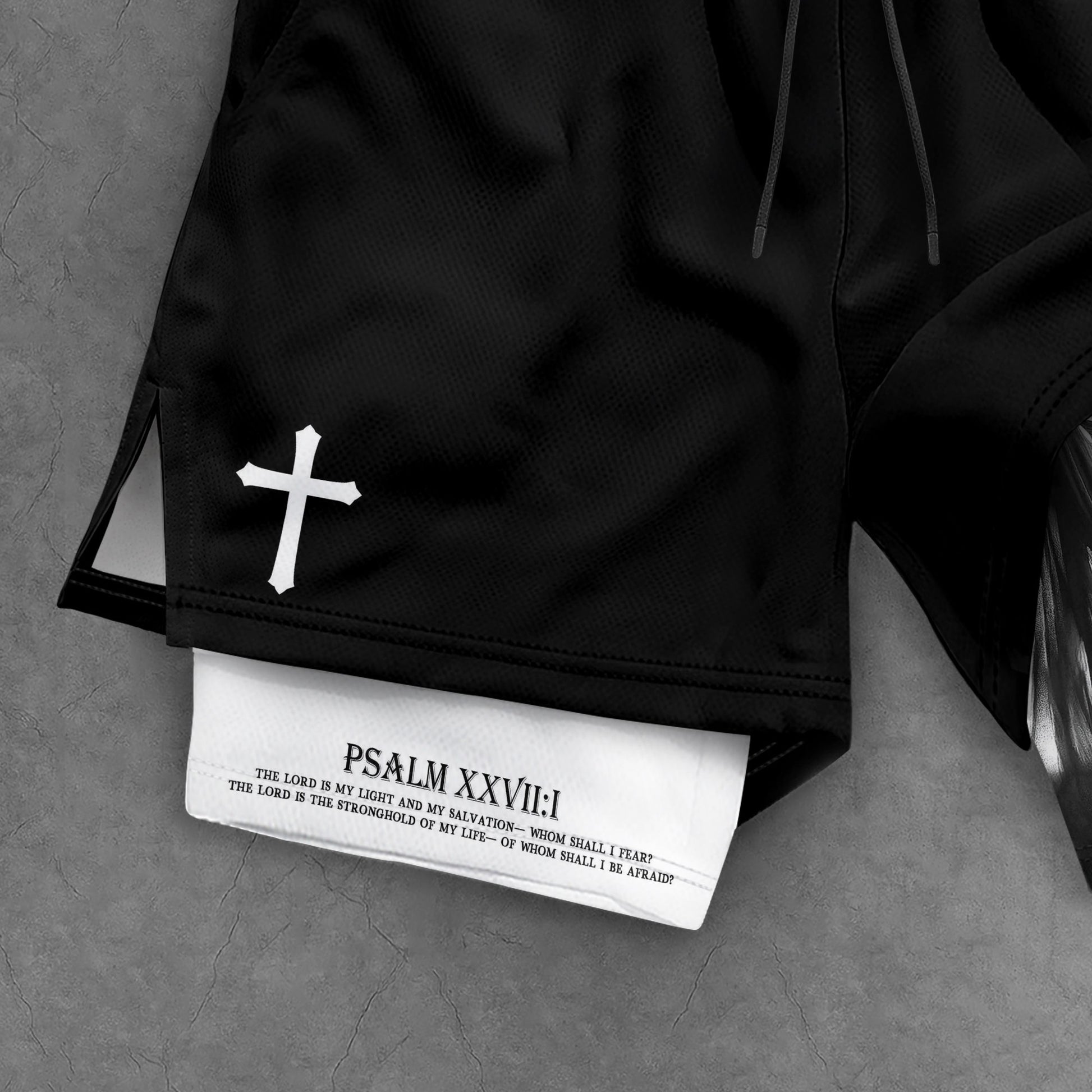 Faith Over Fear Christian Gym Shorts for Men Jesus Cross Bible Verse - Rust Field Wear