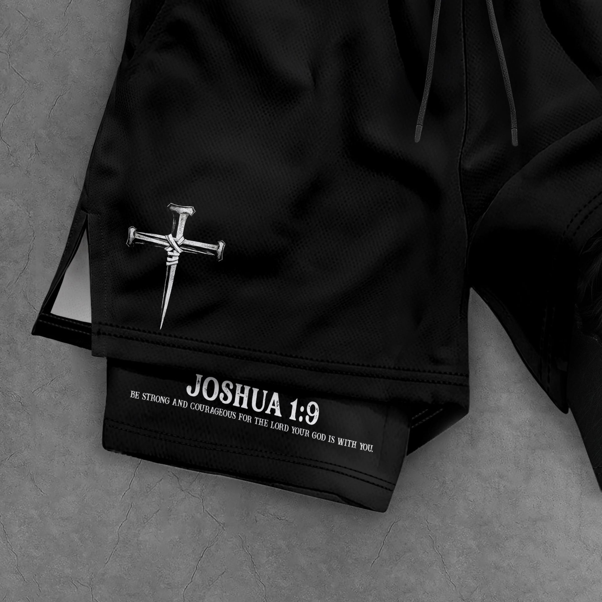 Joshua 1:9 Christian Gym Workout Shorts Men Lion of Judah Bible Verse Activewear - Rust Field Wear