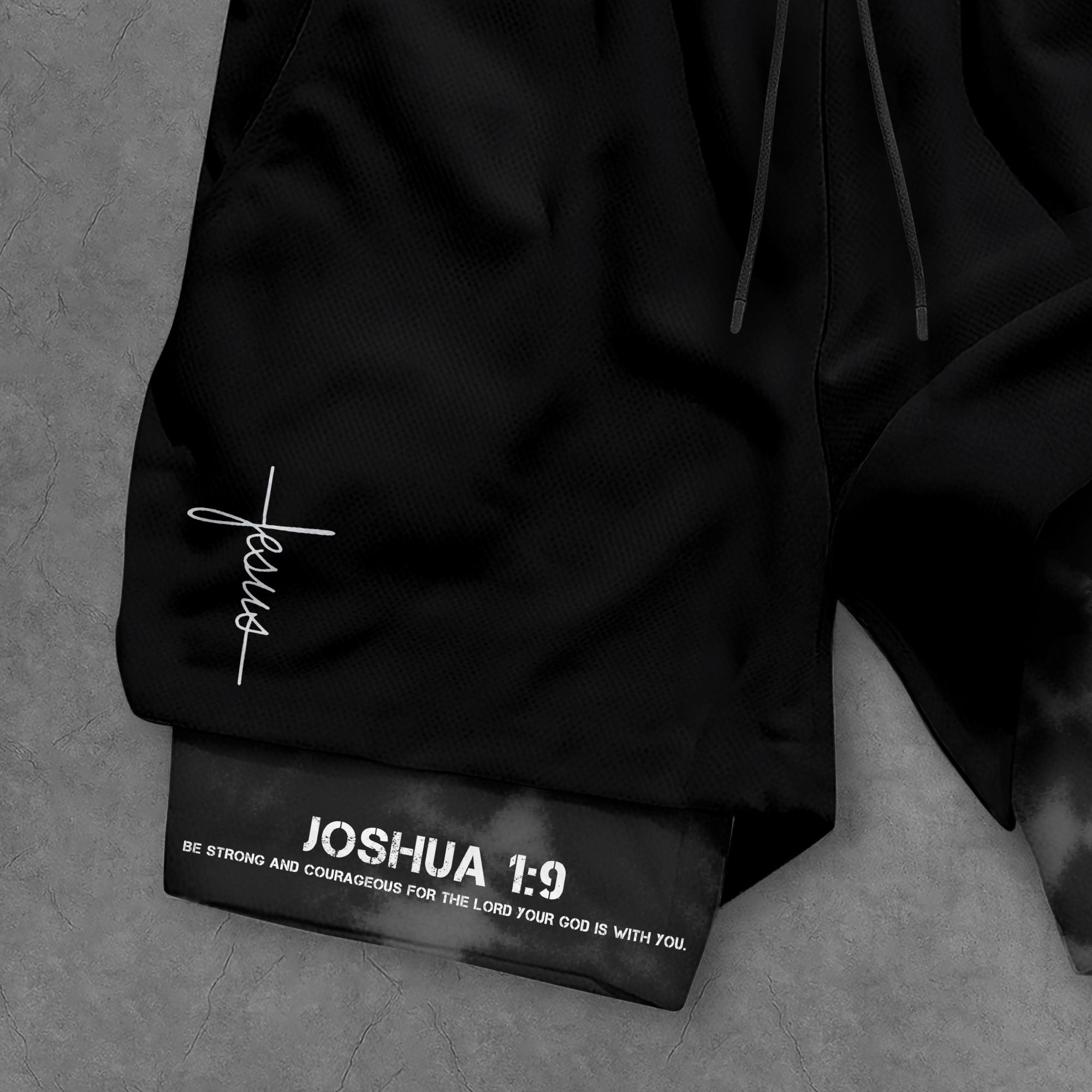 Joshua 1:9 Christian Gym Workout Shorts Men Jesus Cross Bible Verse Religious