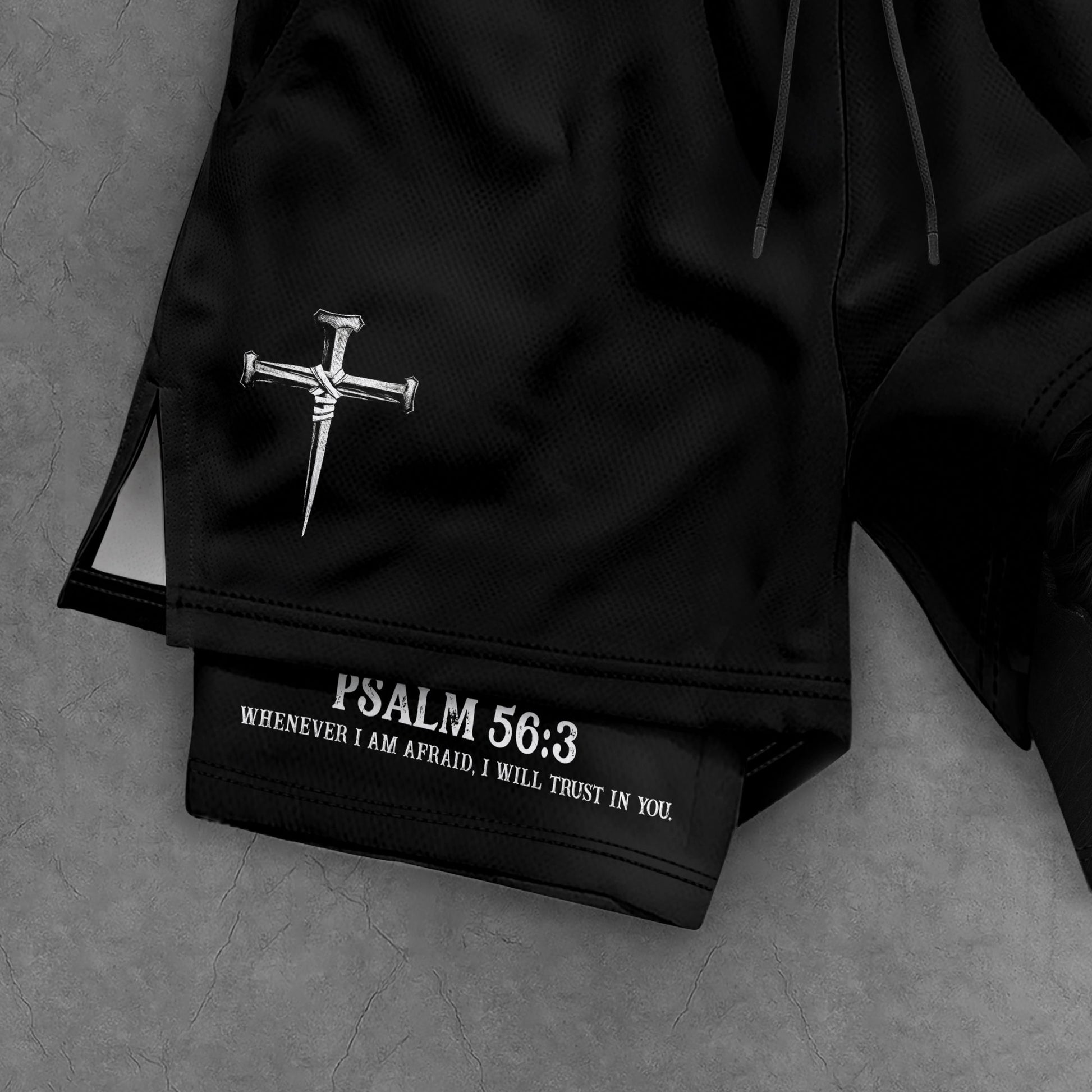 Psalm 56:3 Christian Gym Workout Shorts Men Lion of Judah Bible Verse Activewear - Rust Field Wear