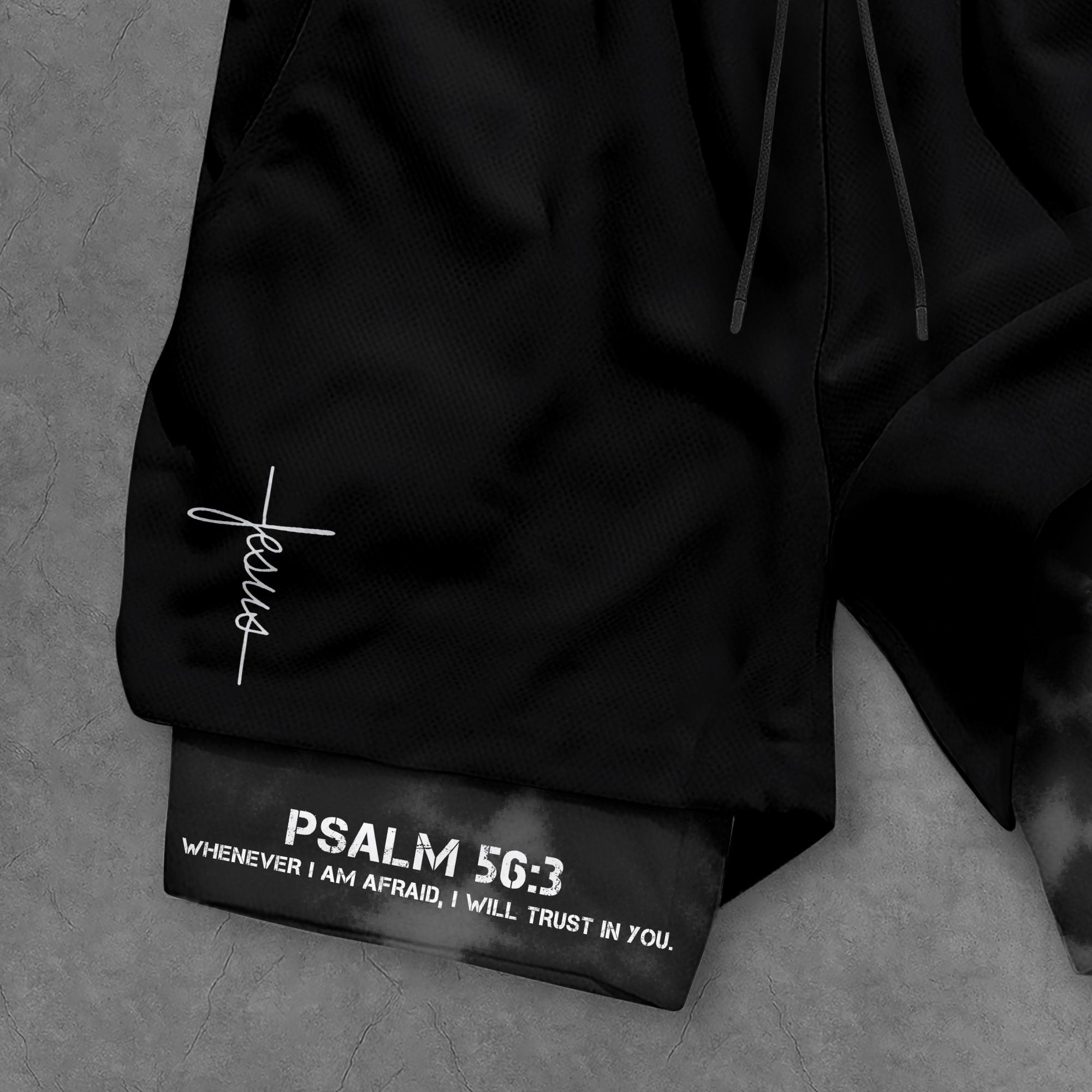 Psalm 56:3 Christian Gym Workout Shorts Men Jesus Cross Bible Verse Religious