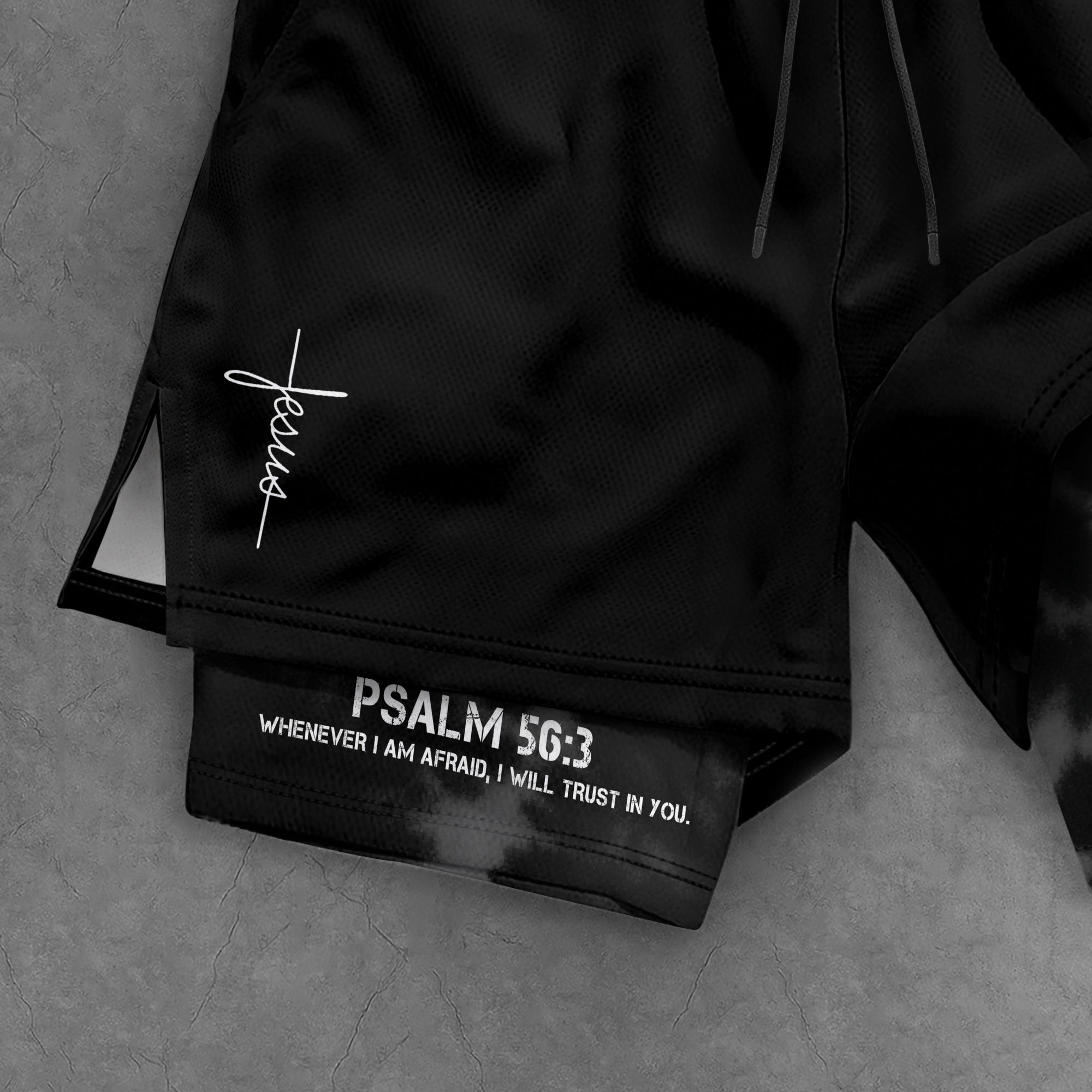 Psalm 56:3 Christian Gym Workout Shorts Men Jesus Cross Bible Verse Religious - Rust Field Wear
