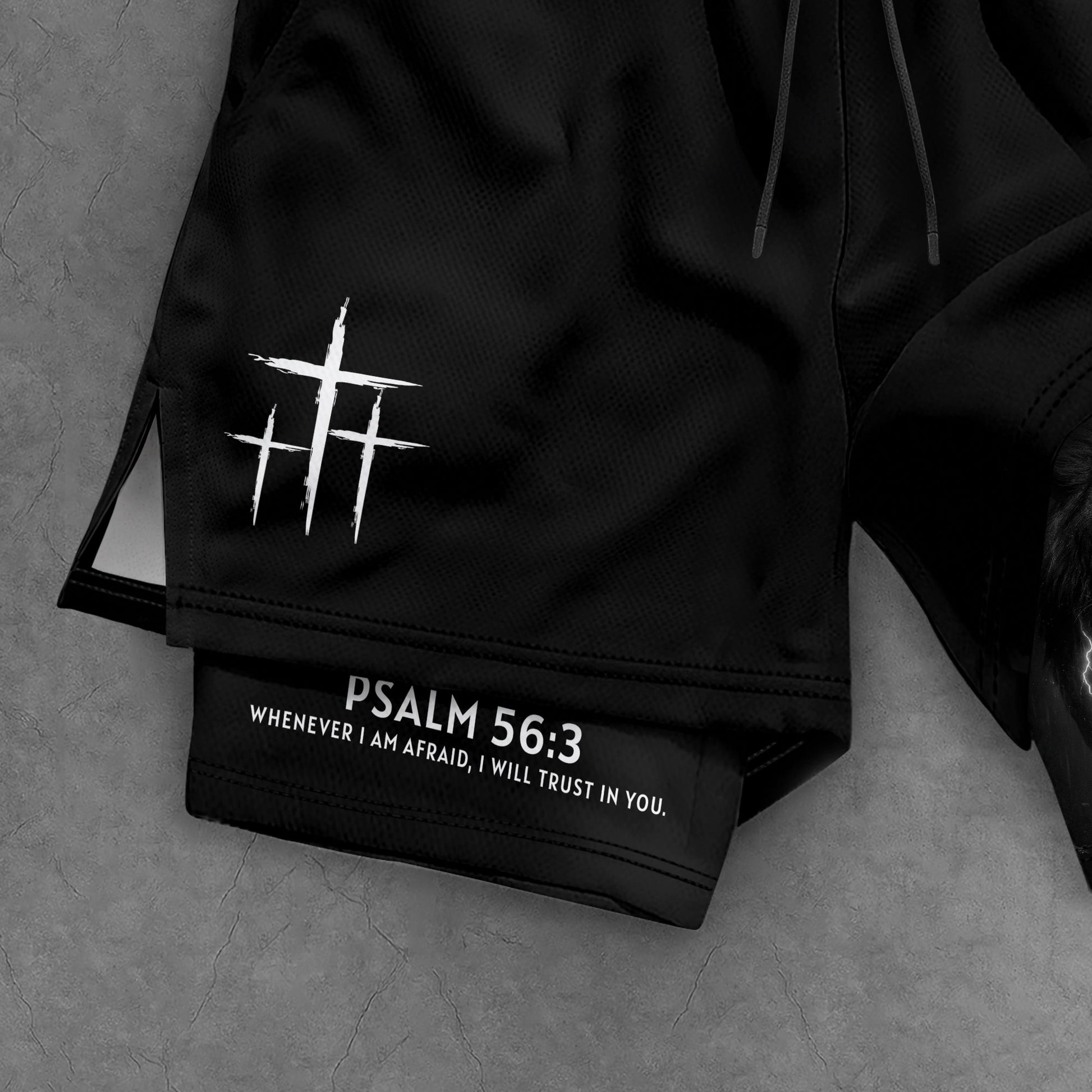 Psalm 56:3 Christian Gym Workout Shorts Men Lion Jesus Cross Bible Verse - Rust Field Wear