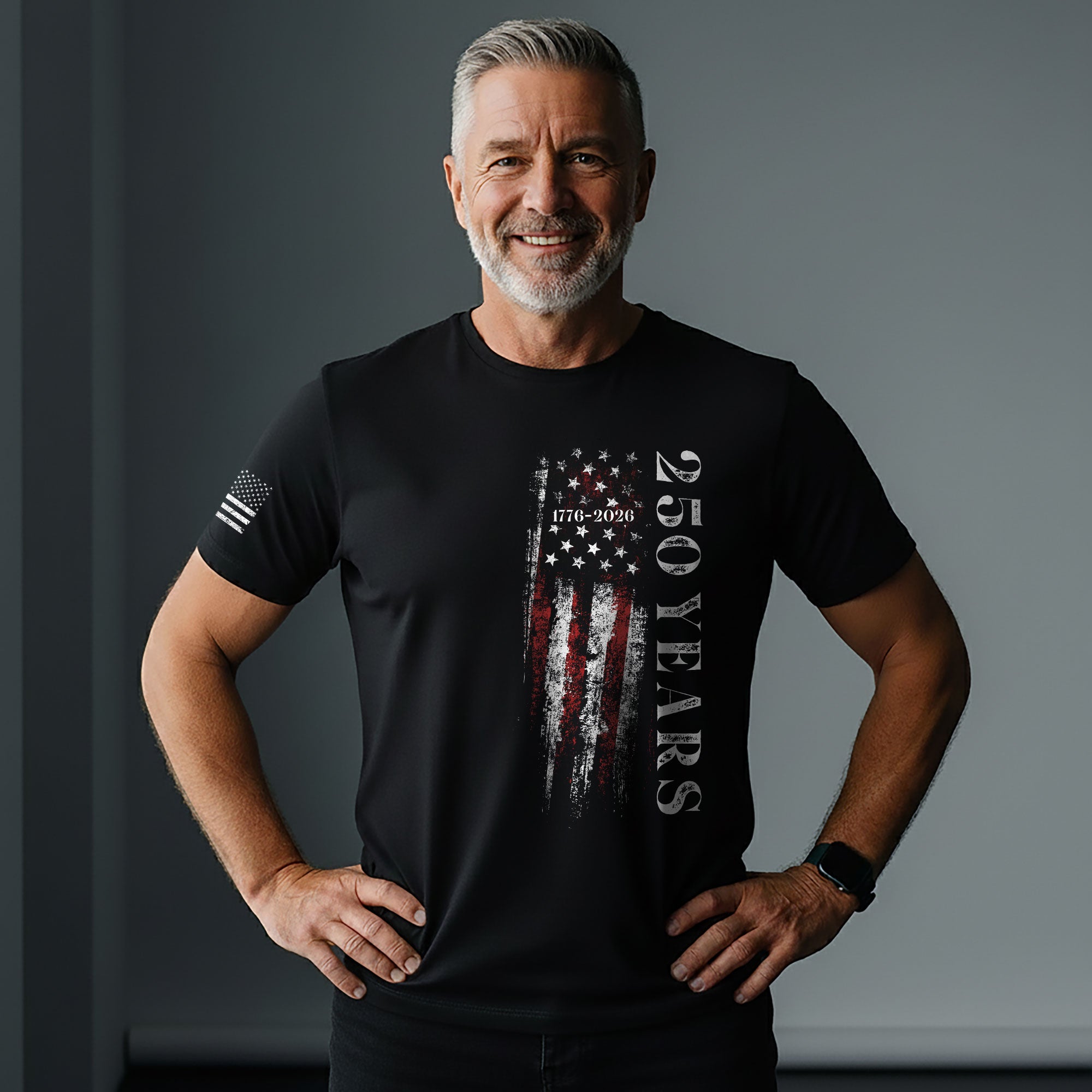 250 Years Vertical Flag T-Shirt – Vintage USA Independence 1776–2026 Shirt