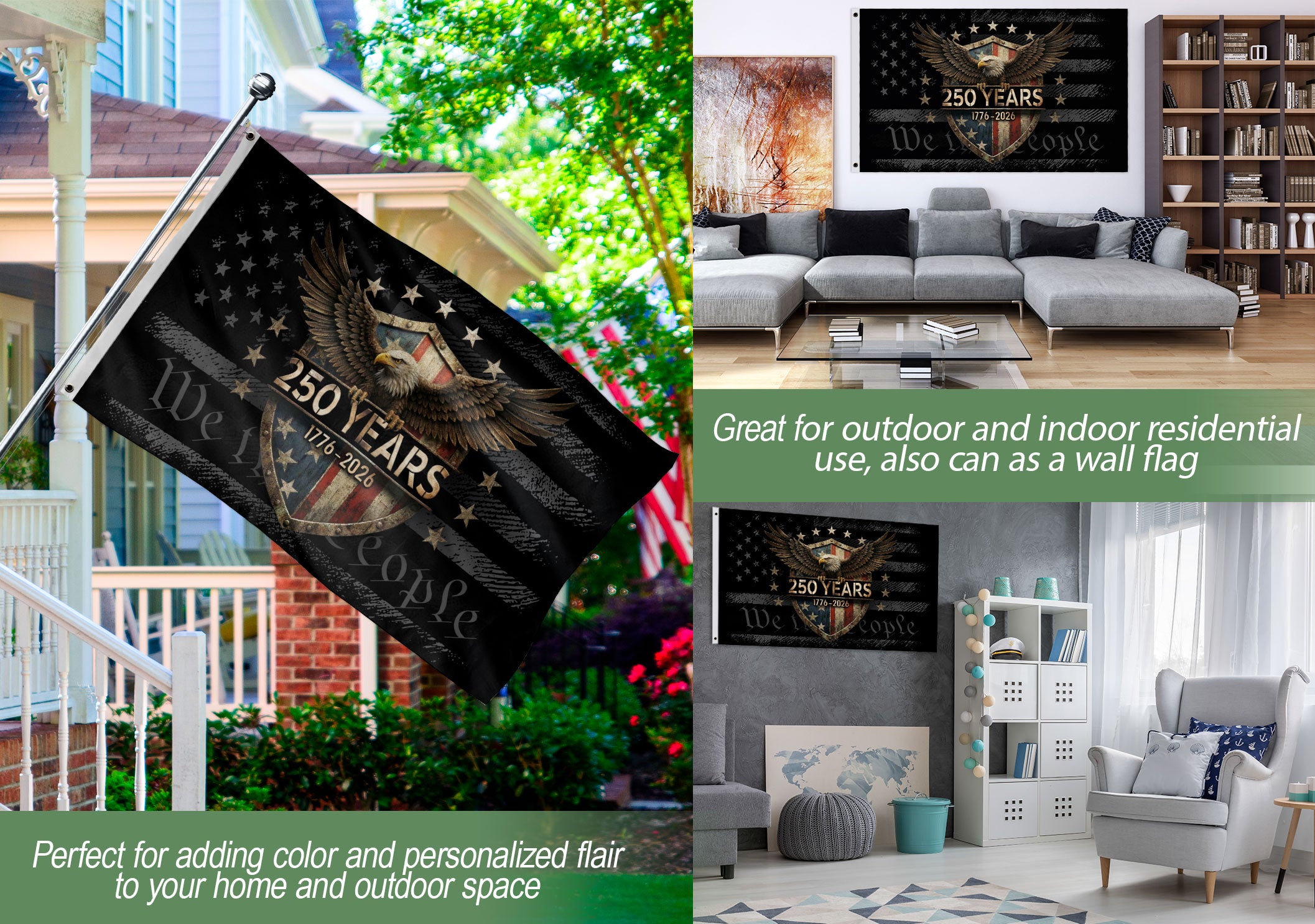 USA 250th Anniversary Flag 1776-2026 American Flag Eagle Patriotic