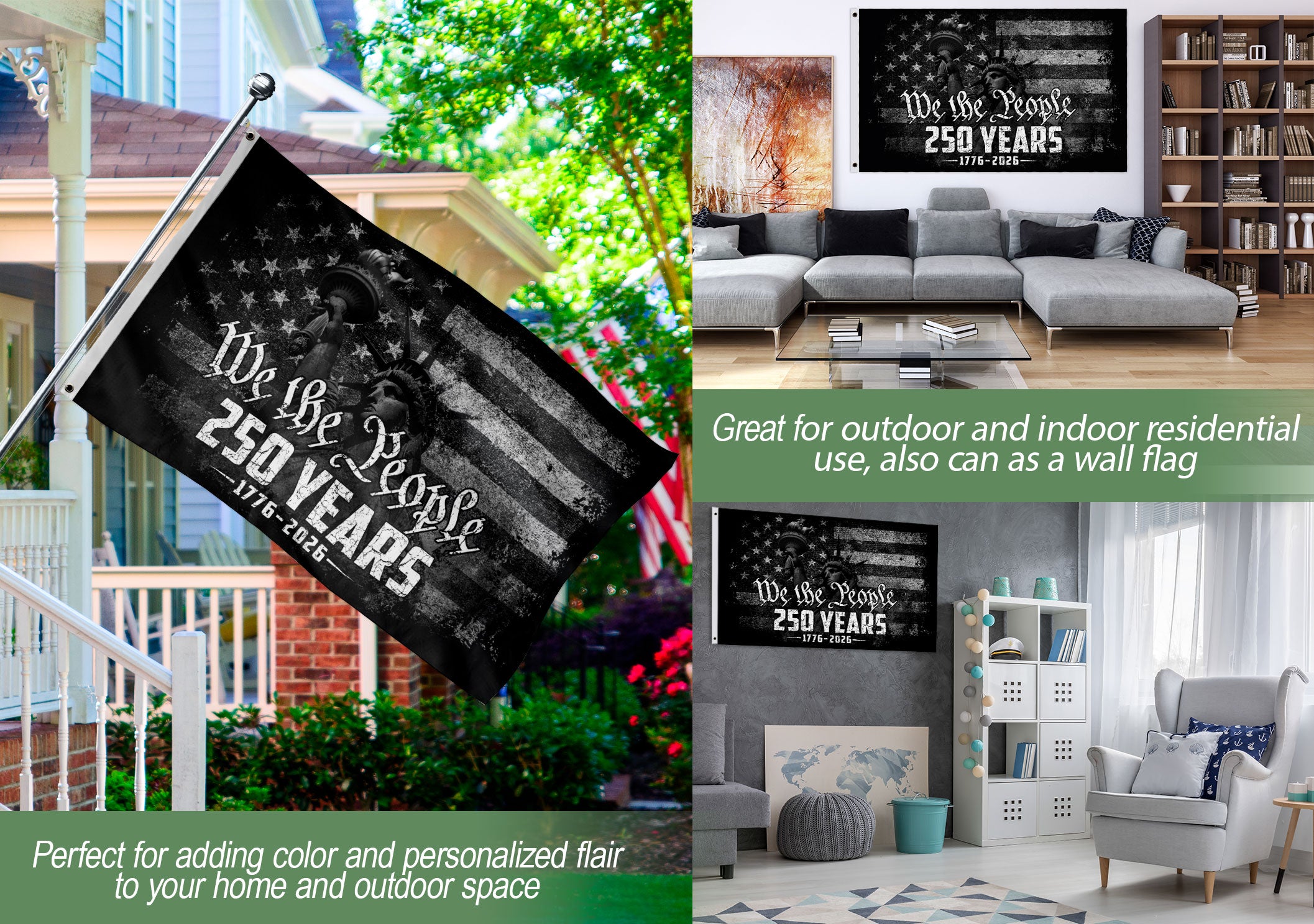 USA 250th Anniversary Flag 1776-2026 We The People Statue of Liberty Patriotic