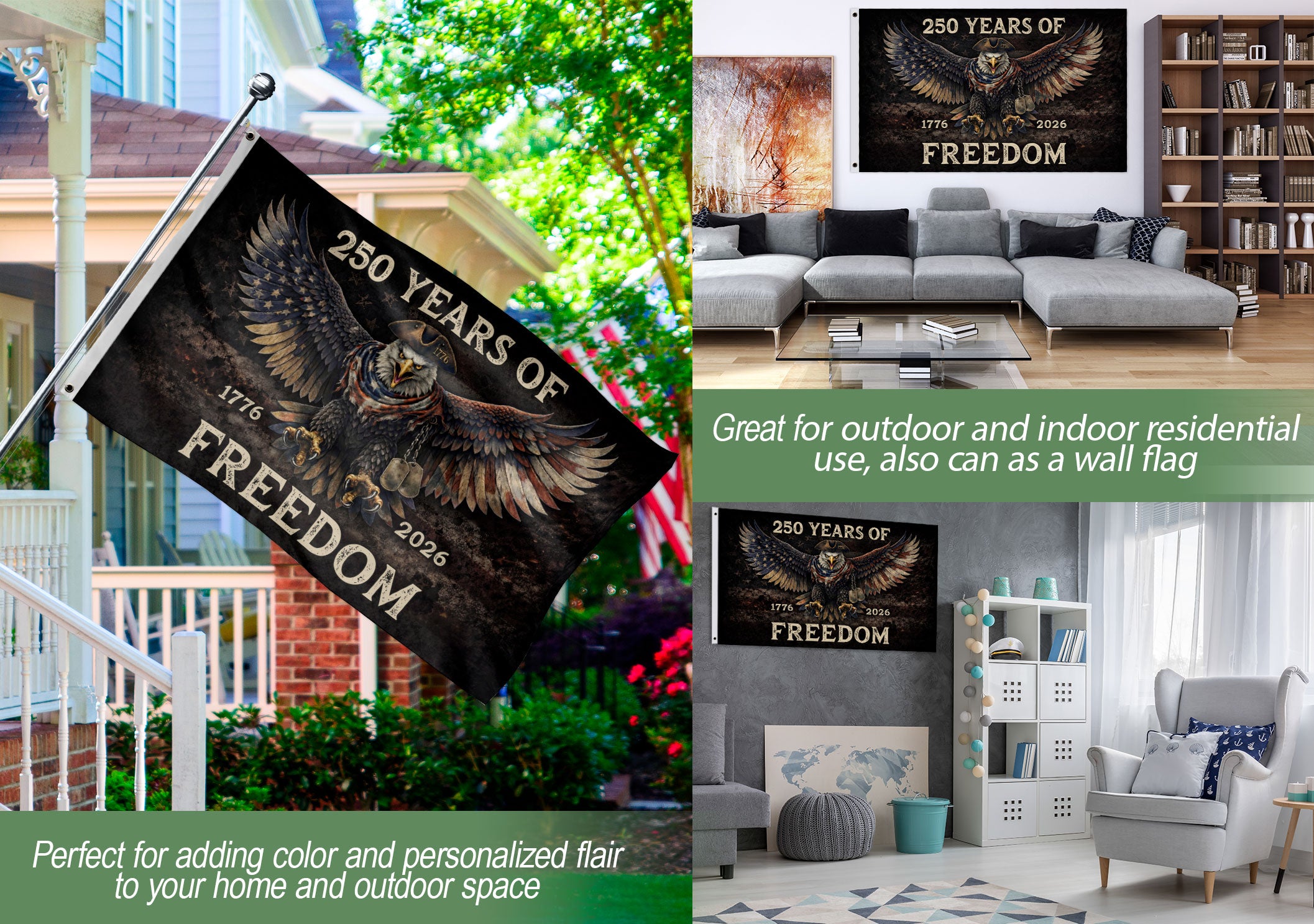 USA 1776–2026 Freedom Flag We The People Patriotic Outdoor Flag