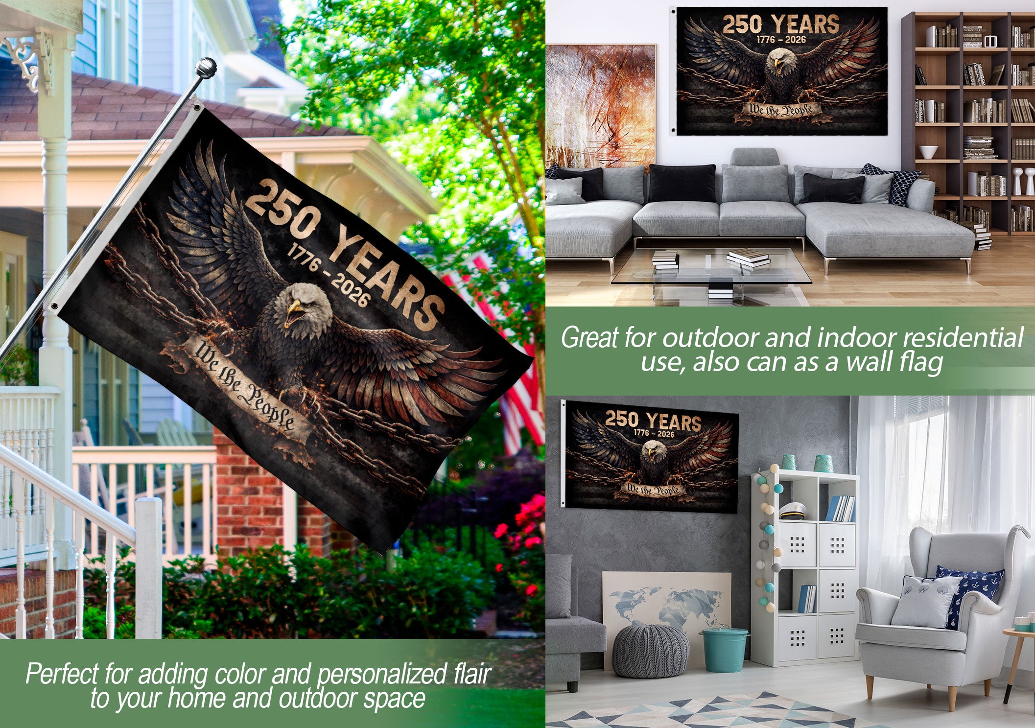 American Freedom Garden Flag 1776–2026 We The People Patriotic Yard Decor