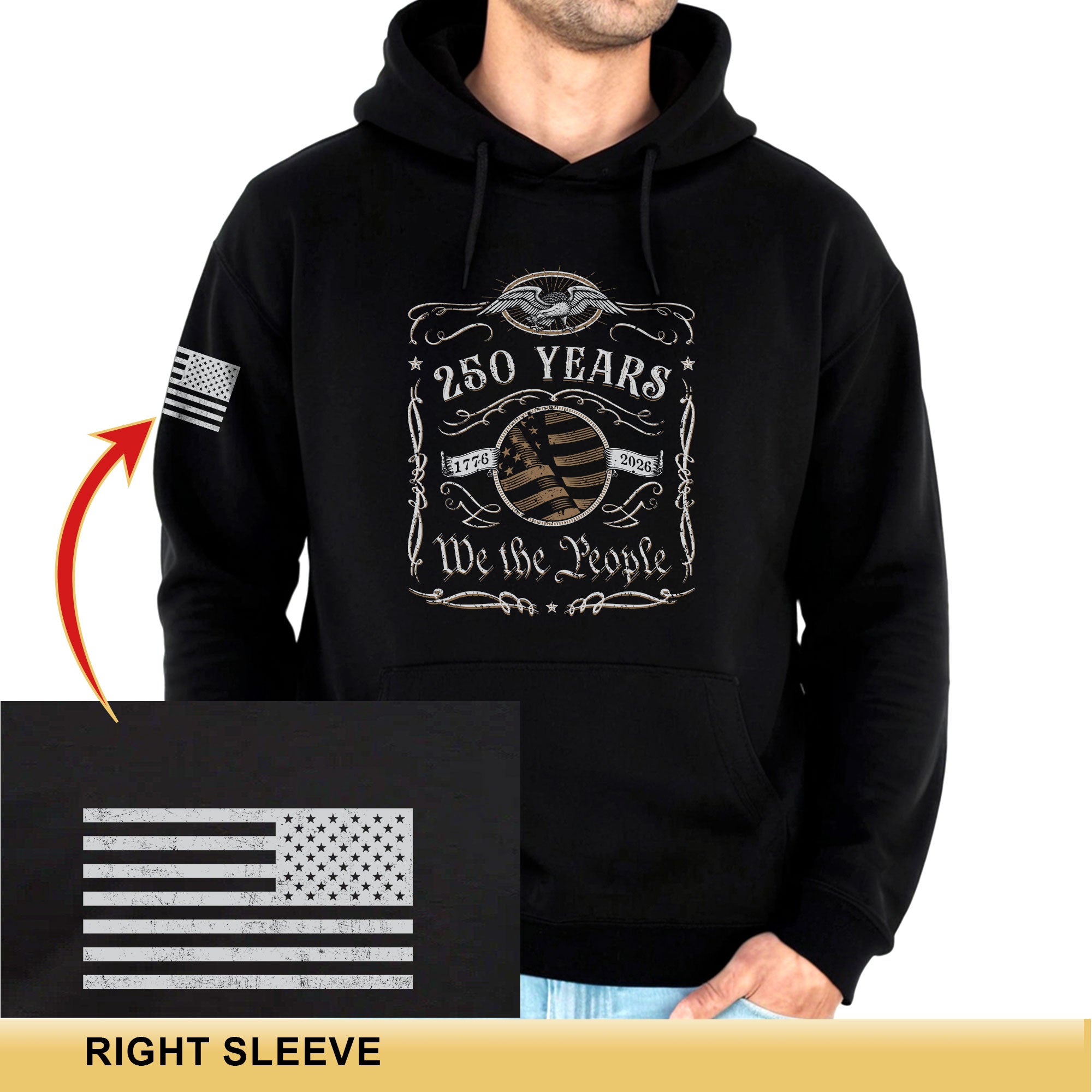 USA 250th Anniversary Semiquincentennial 250 Years Hoodie 1776-2026 We The People Patriotic Heritage