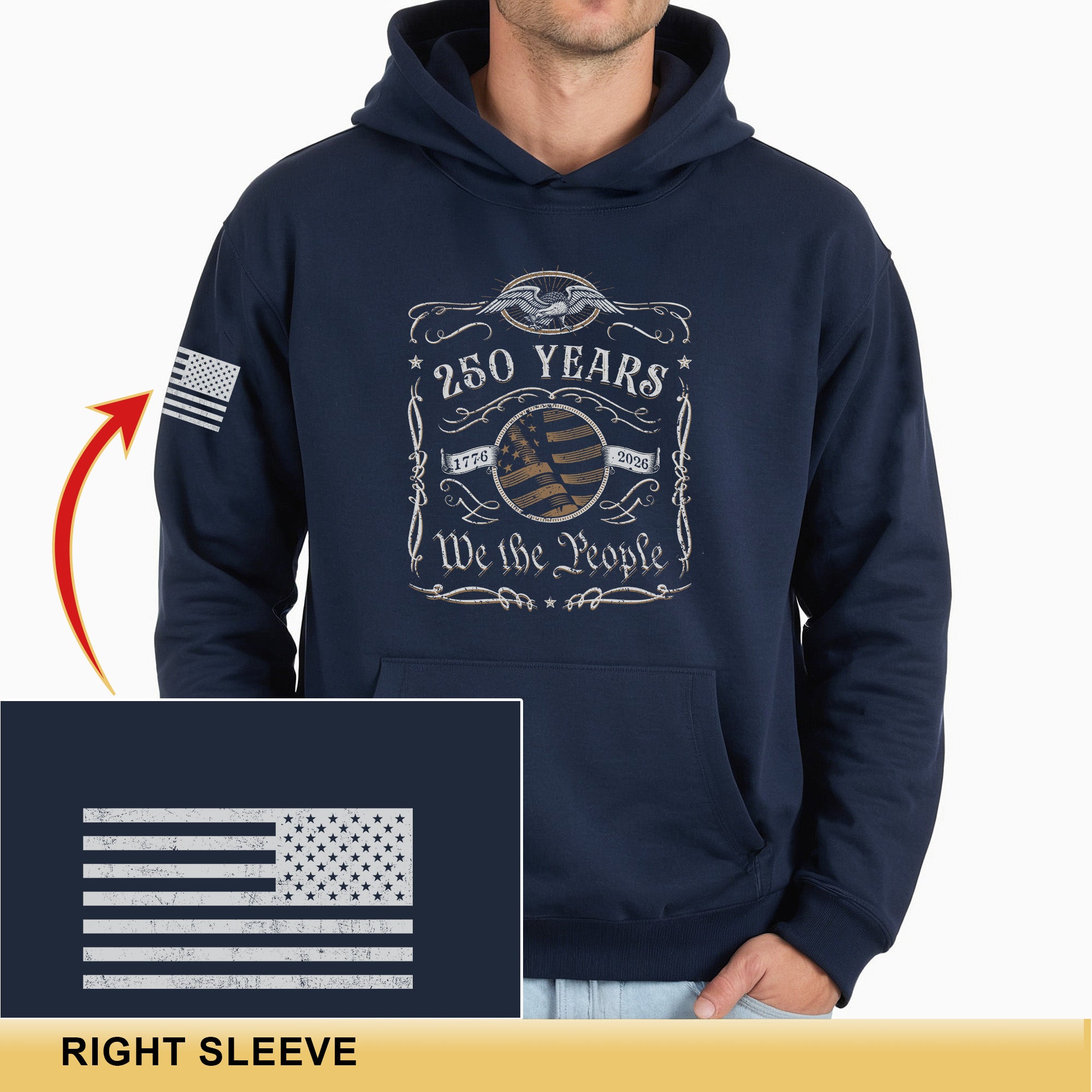 USA 250th Anniversary Semiquincentennial 250 Years Hoodie 1776-2026 We The People Patriotic Heritage