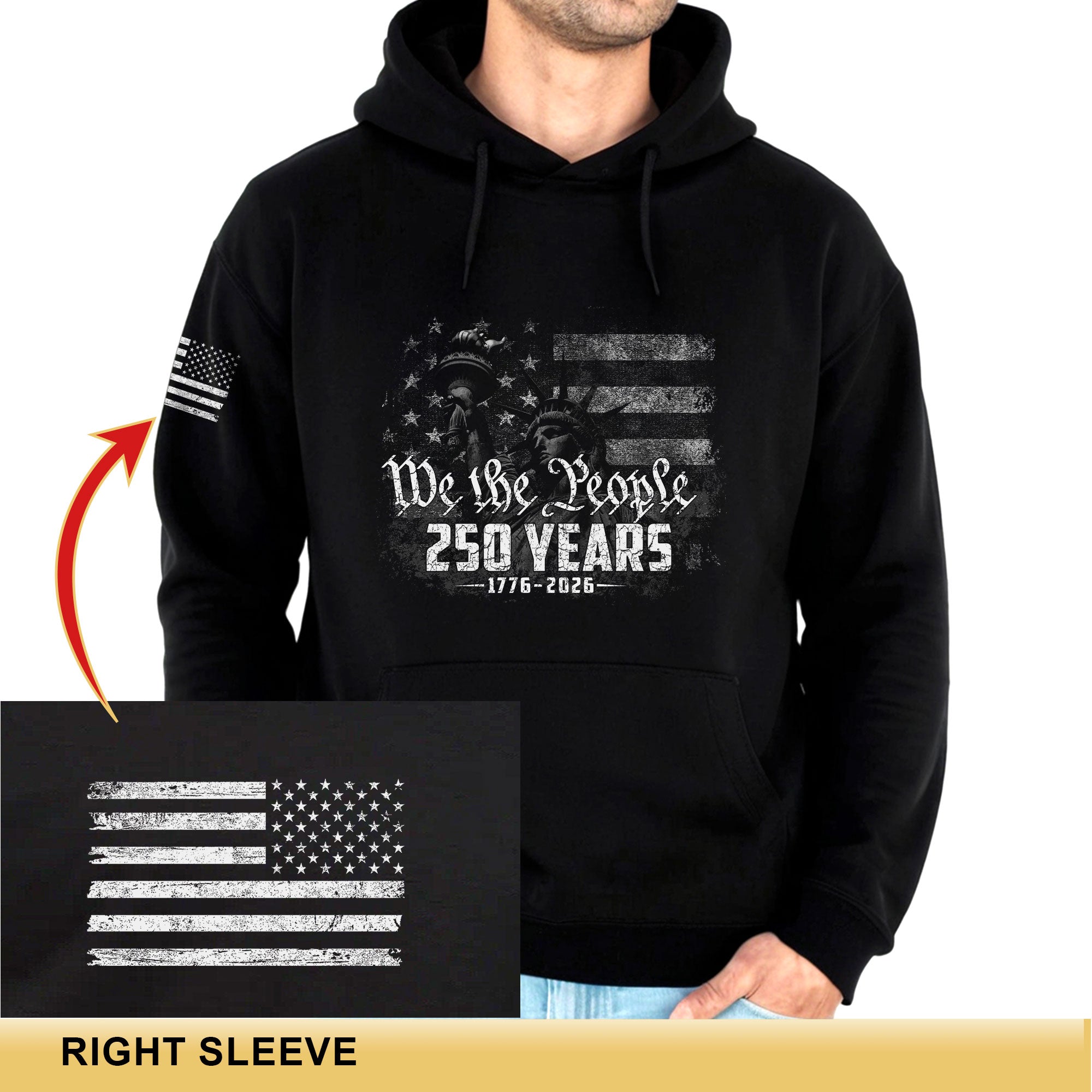 USA 250th Anniversary Semiquincentennial 250 Years Hoodie 1776-2026 We The People Eagle Flag Patriotic