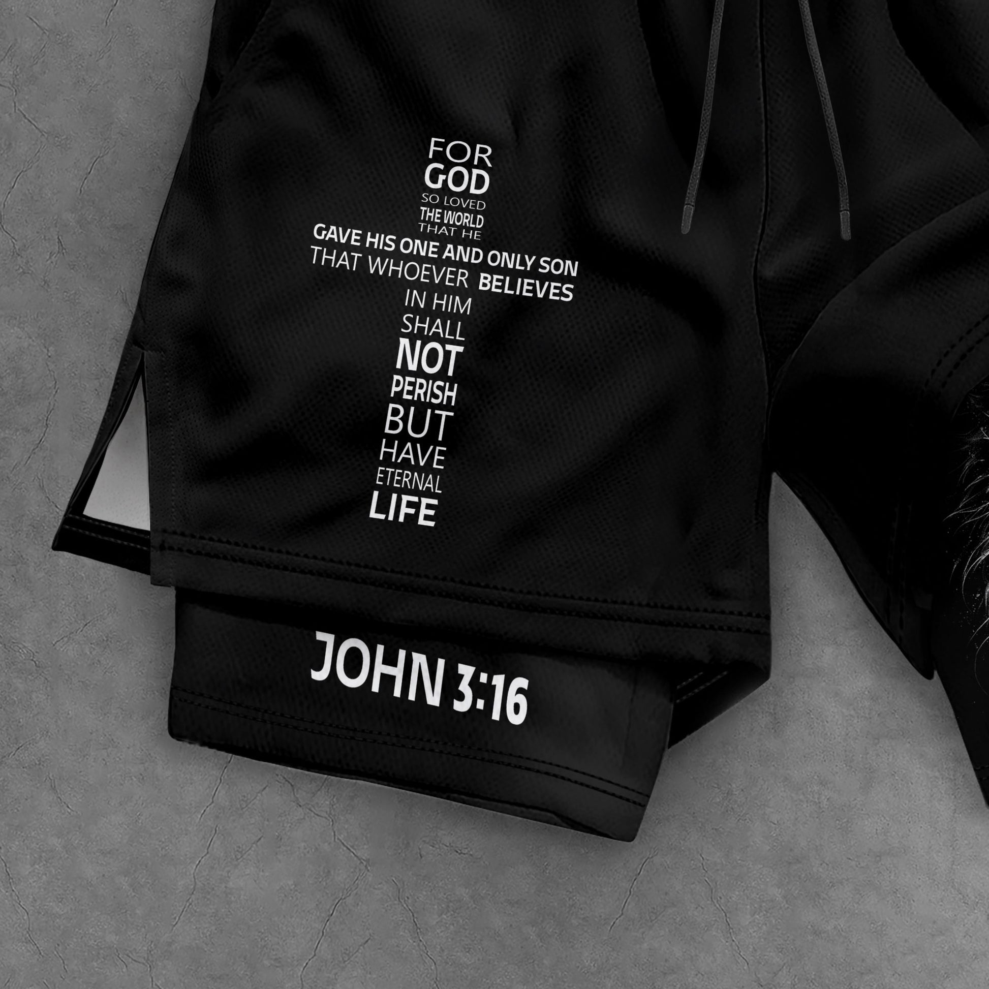 John 3:16 Bible Verse Christian Gym Workout Shorts Men Lion of Judah Athletic Activewear - Rust Field Wear