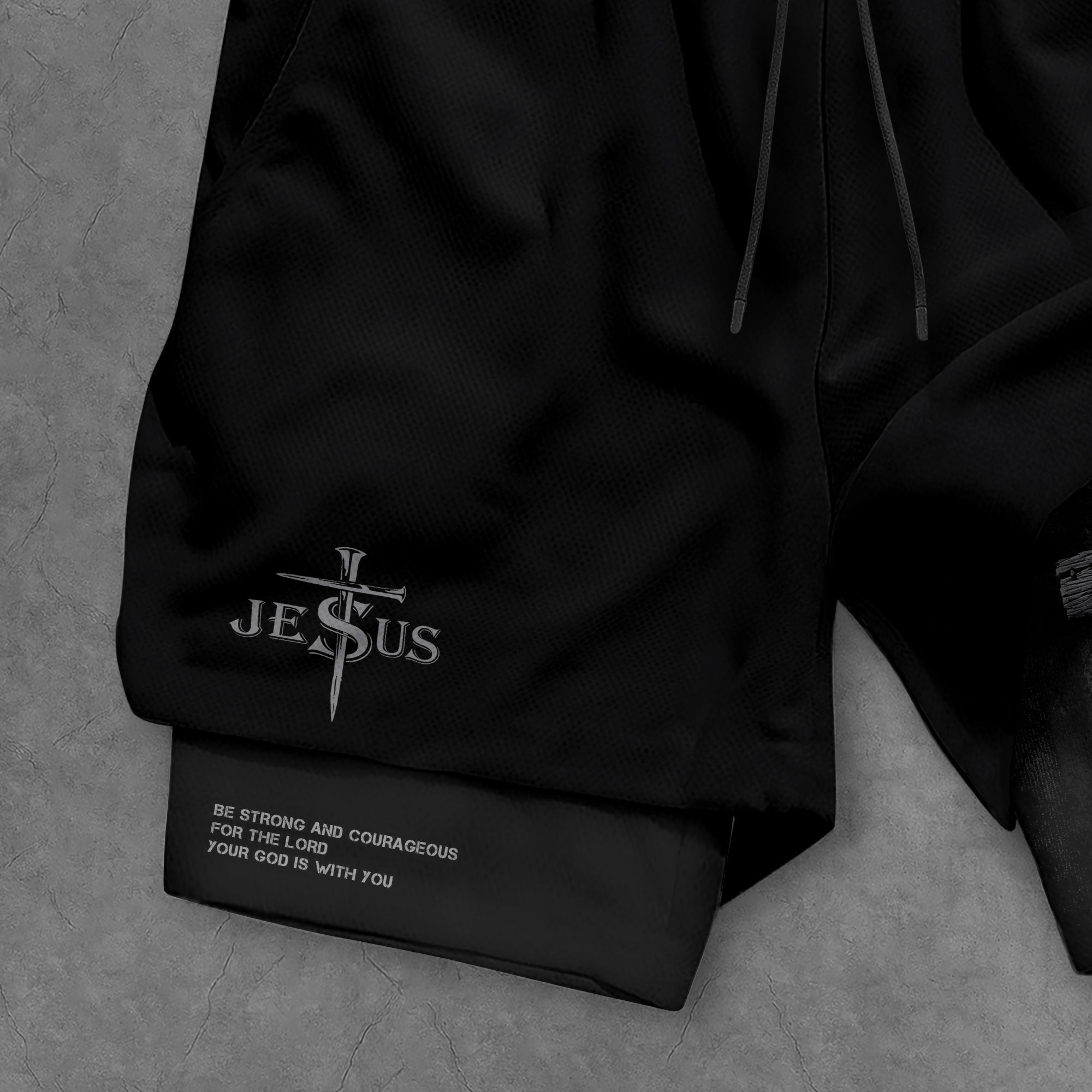 Joshua 1:9 Bible Verse Christian Men Gym Shorts Be Strong and Courageous Jesus USA Flag Knight Activewear