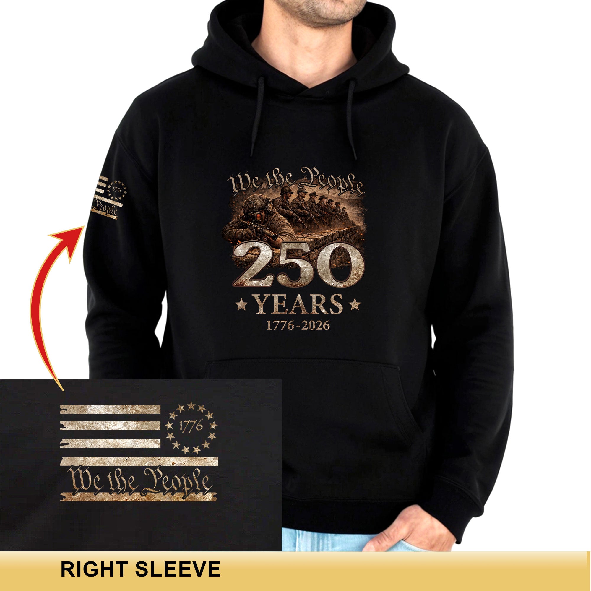 America 250 Years Anniversary Hoodie 1776–2026, Vintage American Freedom Heritage Design