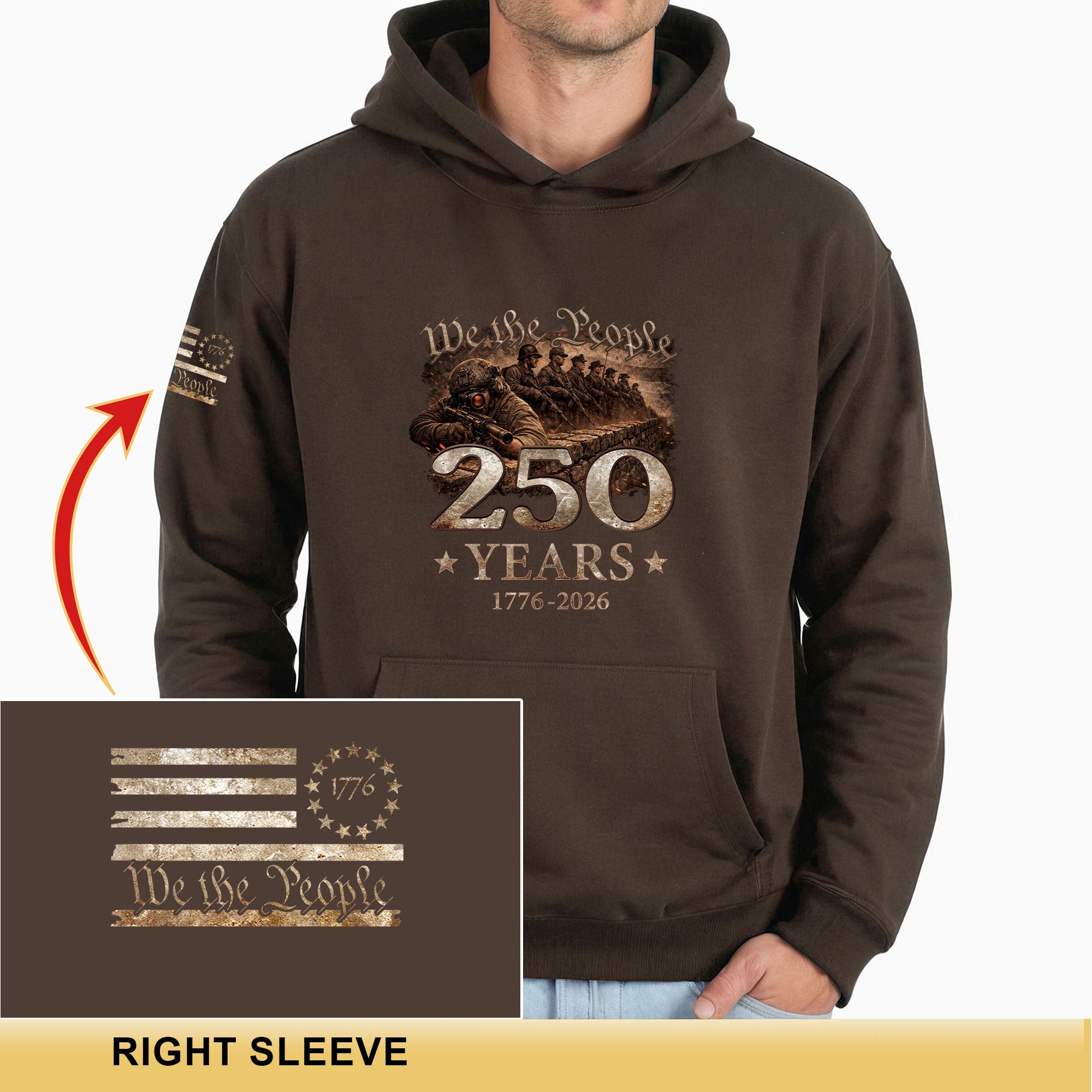 America 250 Years Anniversary Hoodie 1776–2026, Vintage American Freedom Heritage Design