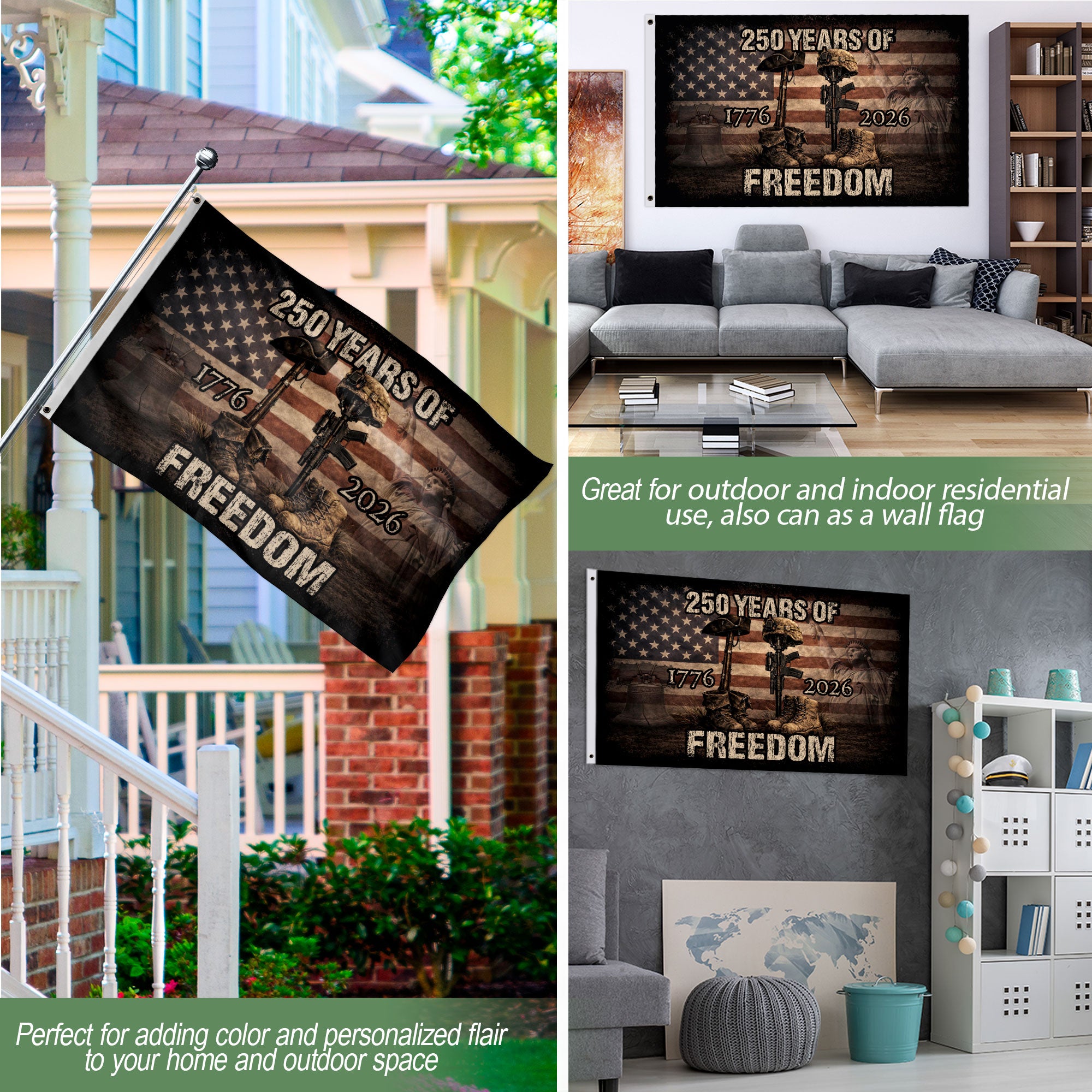 United States 250th Semiquincentennial Anniversary Flag 1776–2026, American Heritage Patriotic Banner