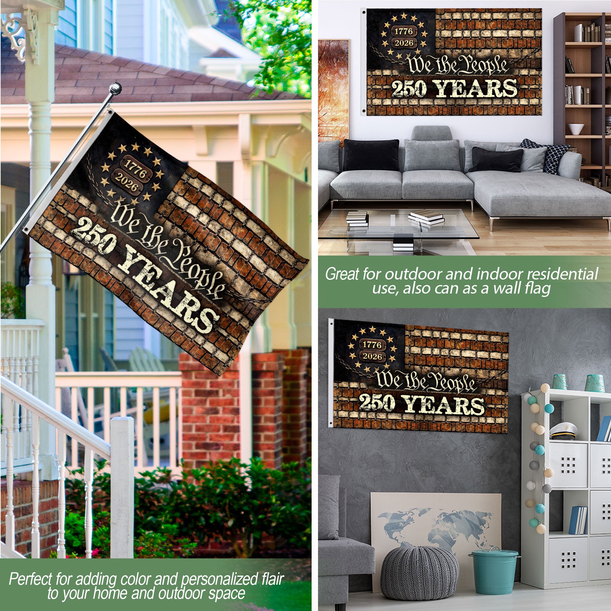 America 250th Independence Anniversary Flag 1776–2026 Modern Patriotic Garden Flag
