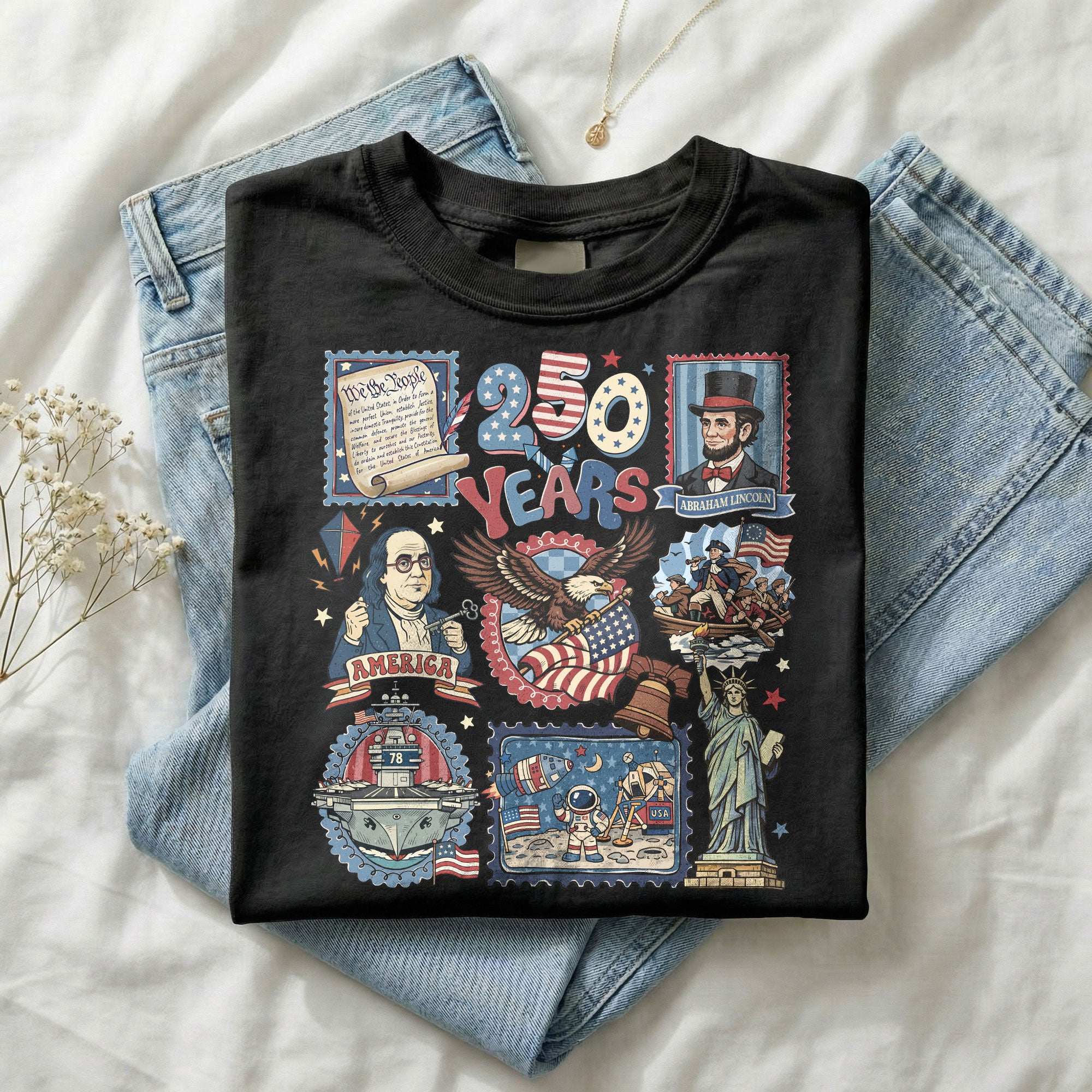 USA 250th Anniversary Shirt 1776-2026 - Vintage 250 Years of Freedom Patriotic Retro Tee