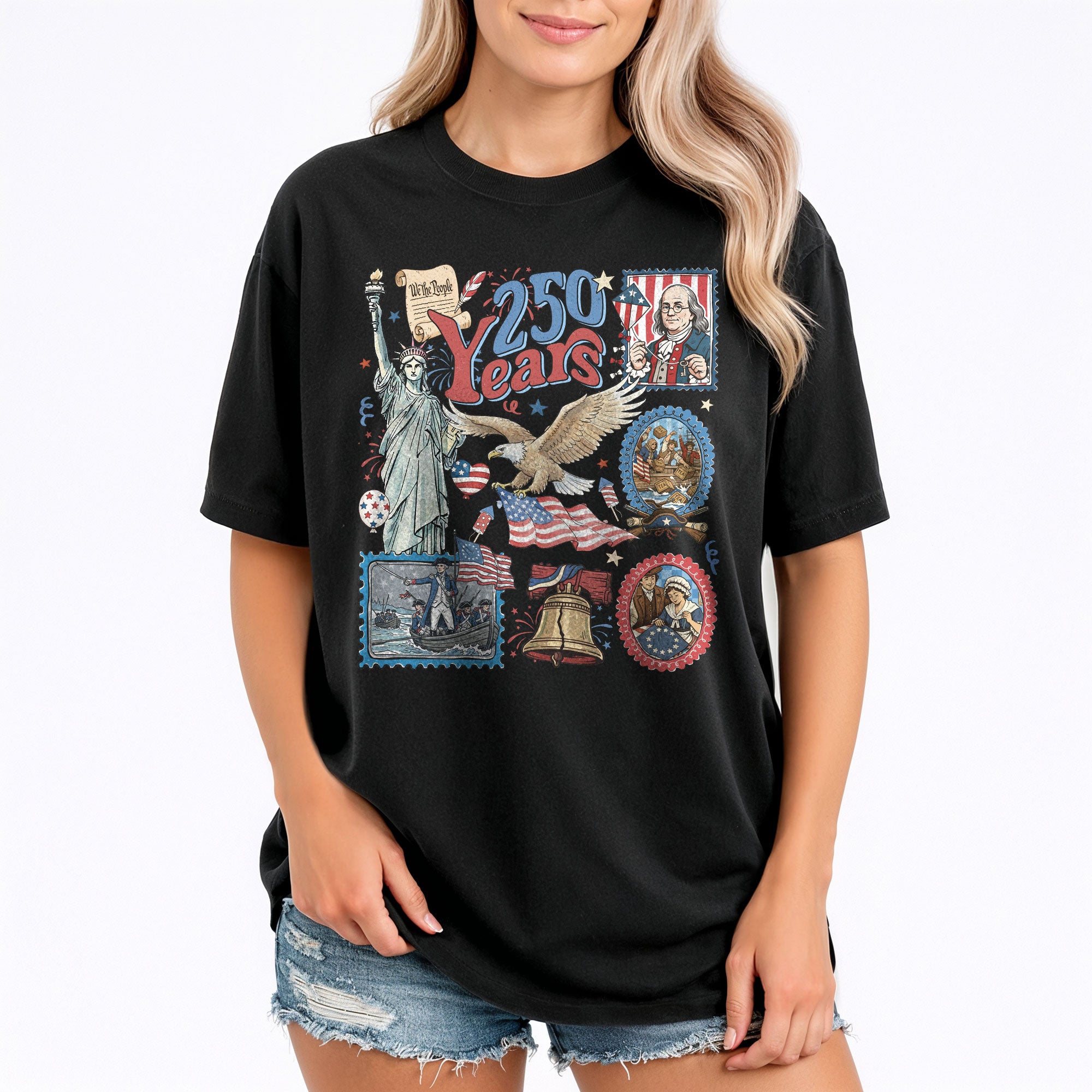 250th Anniversary America 1776-2026 Shirt - Groovy Vintage Patriotic Statement Tee