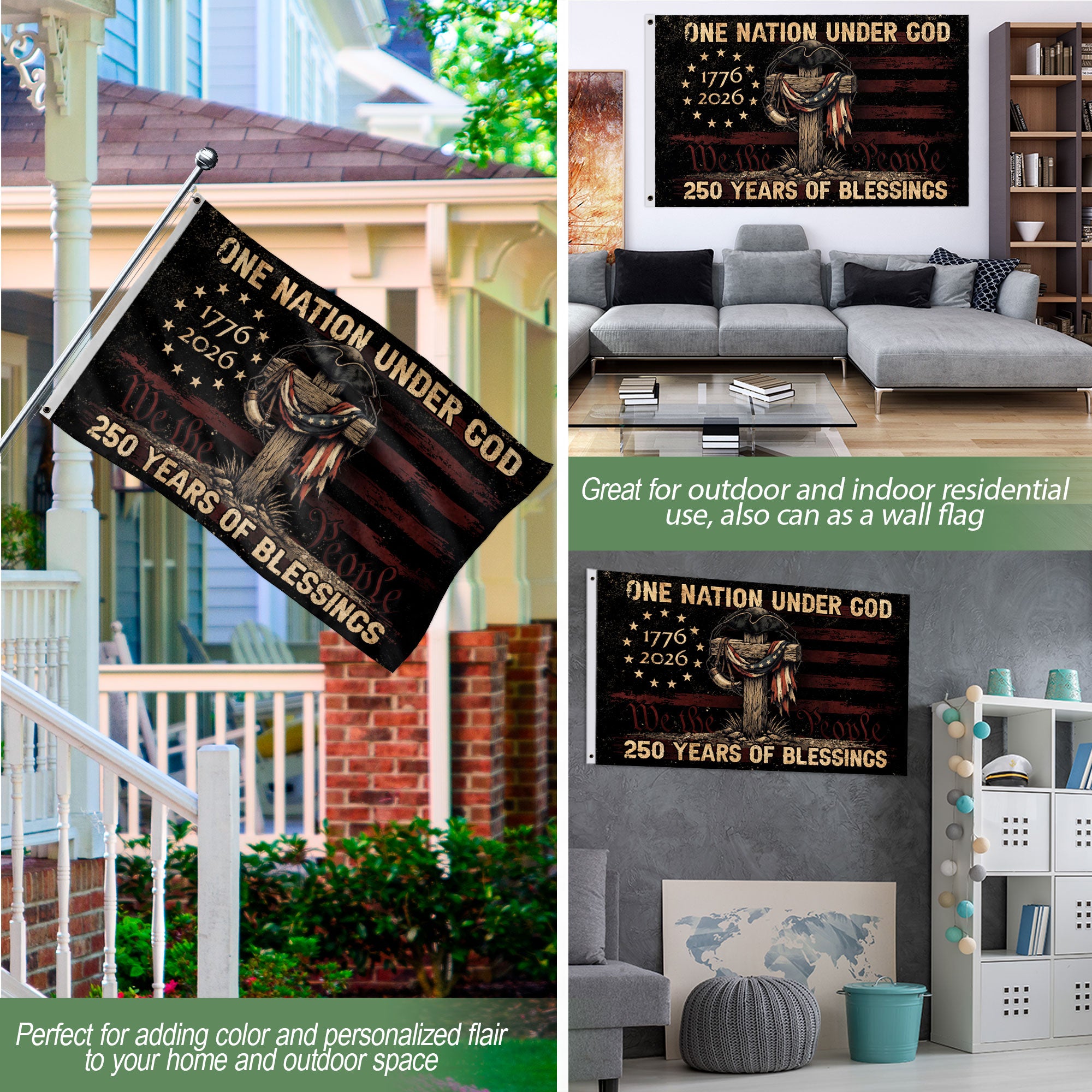 Patriotic Christian Outdoor Flag USA Celebration