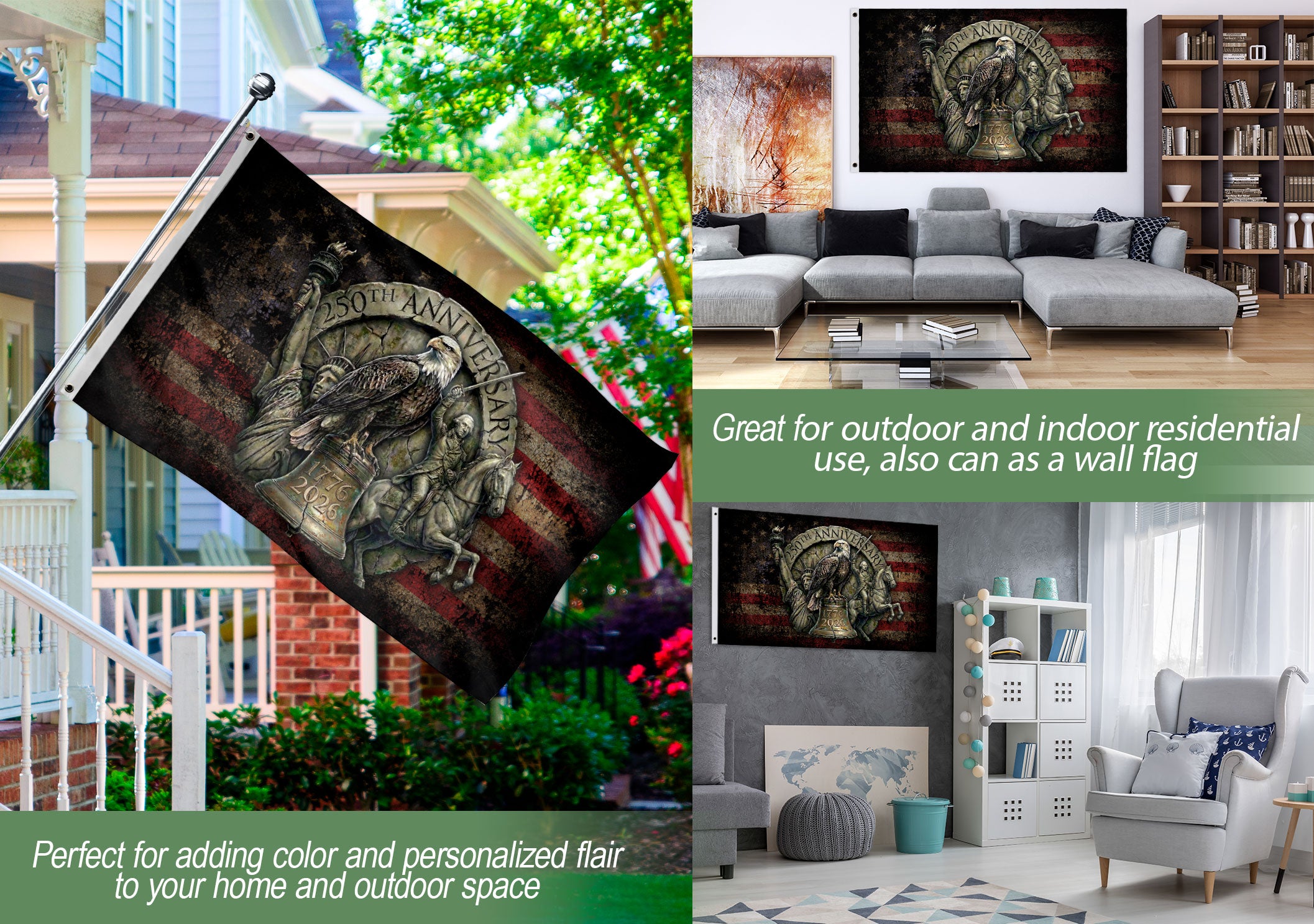 USA 250th Anniversary Eagle Flag 1776–2026 – Patriotic American Heritage Garden & Outdoor Flag