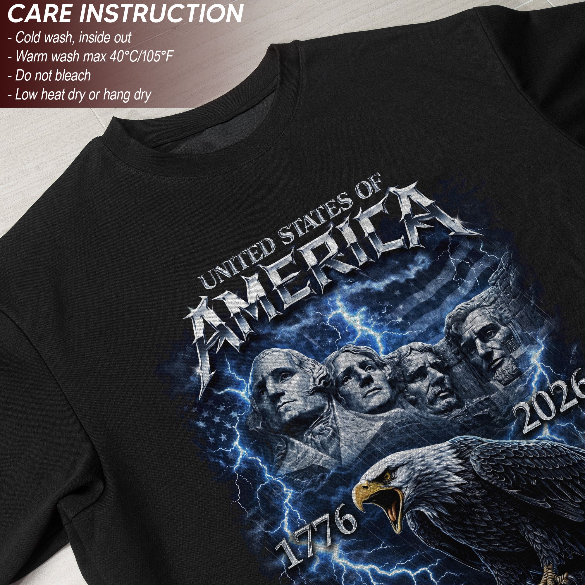 America 1776–2026 – 250th Anniversary We The People Lightning Eagle Tee