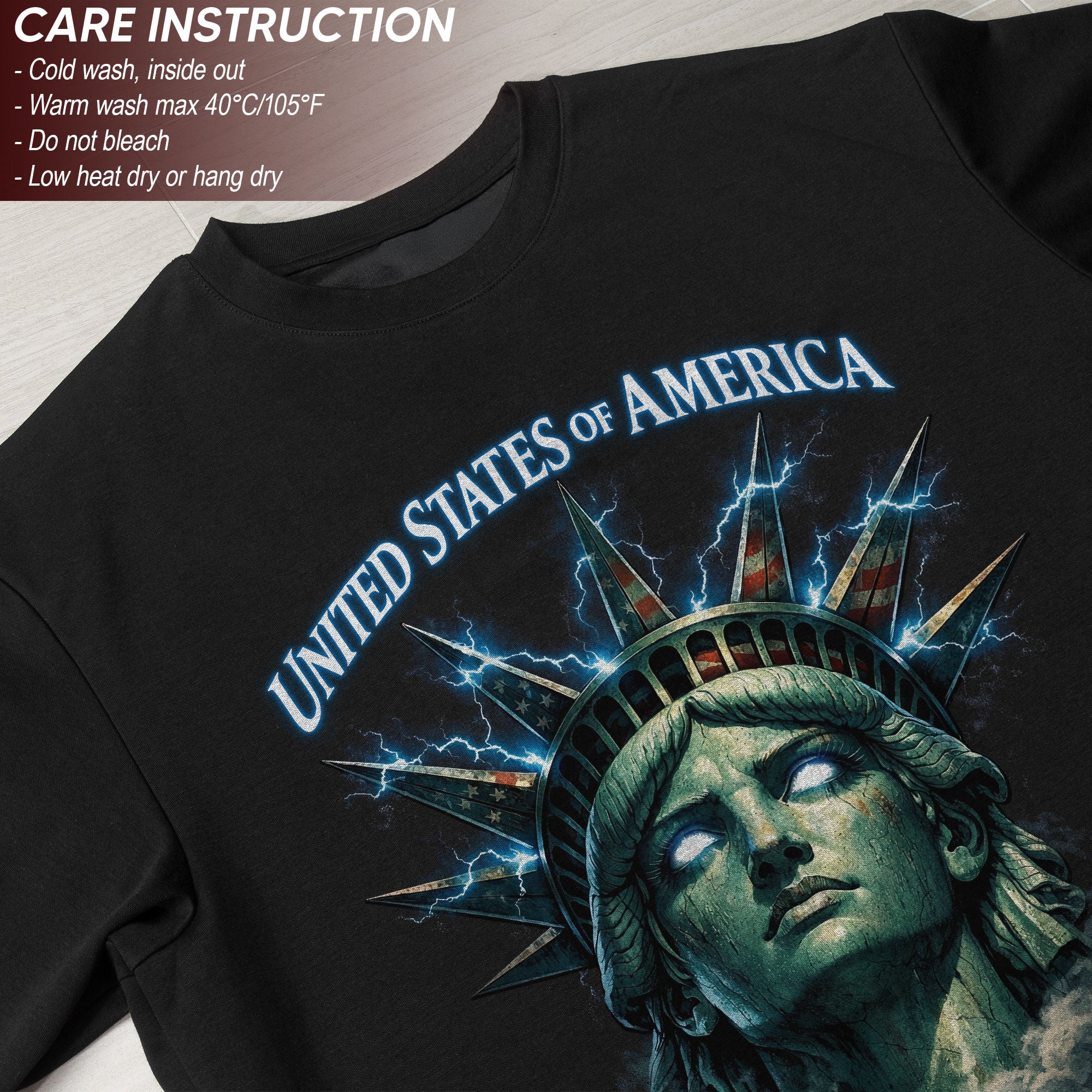 United States of America 250th Anniversary Bootleg Tee – Electric Liberty Crown Graphic