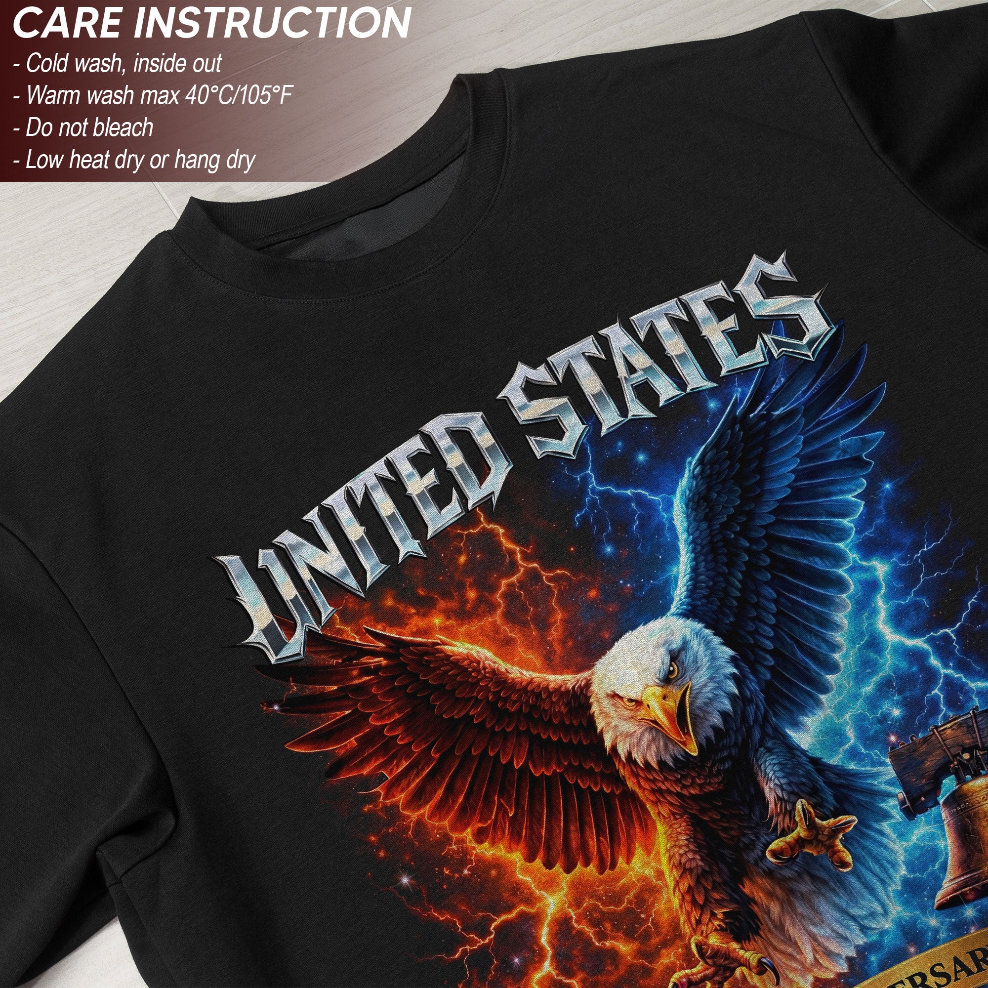 United States 250th Anniversary Bootleg Eagle T-Shirt 1776–2026 – Bold Patriotic Freedom Graphic Tee