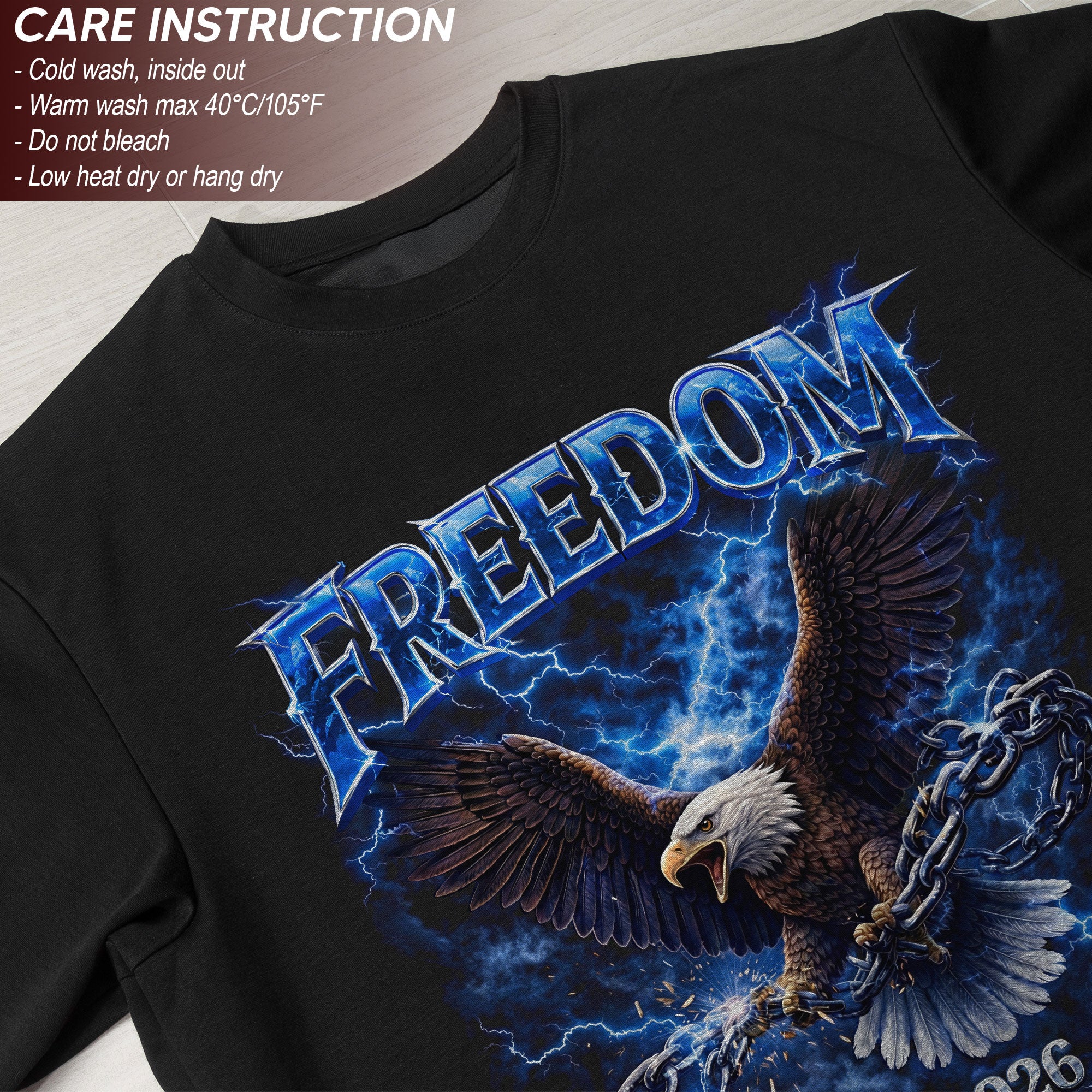 Freedom Bootleg Eagle T-Shirt 1776–2026 – Breaking Chains Patriotic Graphic Tee 250 Years of America