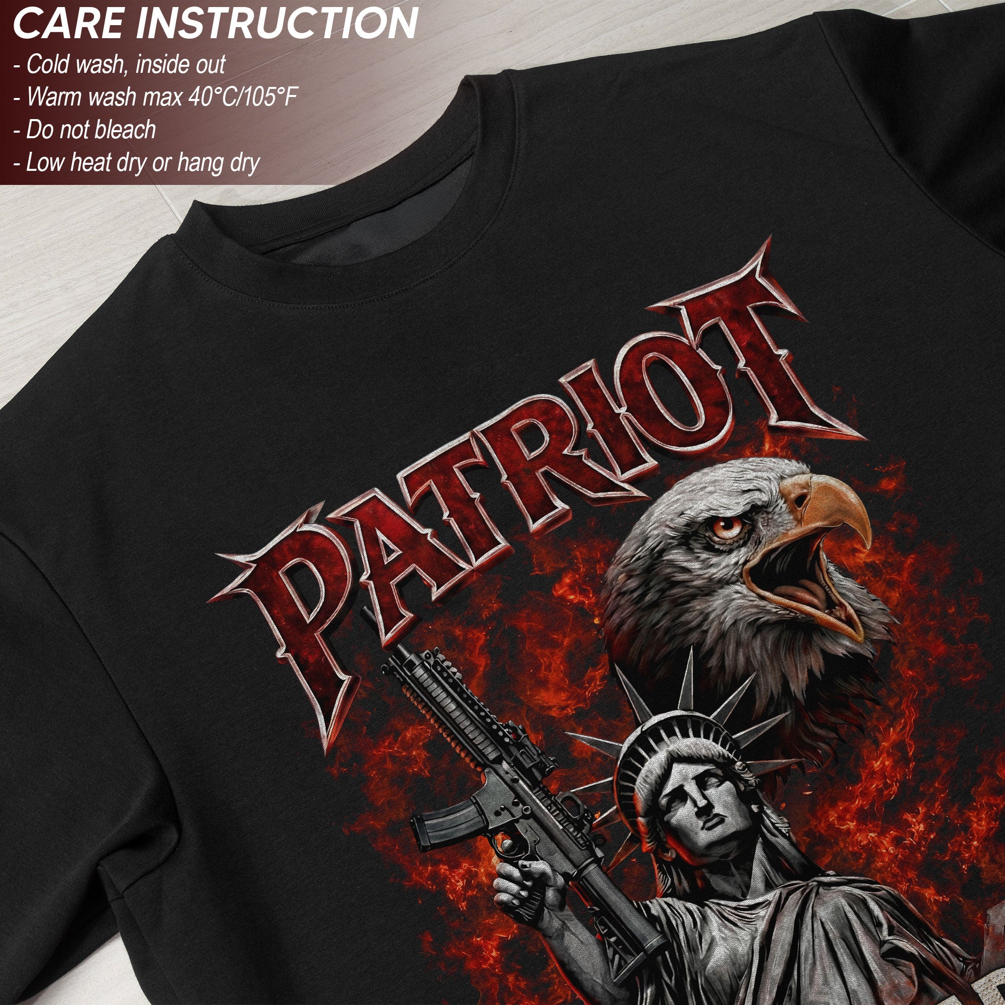 Patriot 250 Years Bootleg Tee – Liberty, Eagle & Firepower Street Graphic